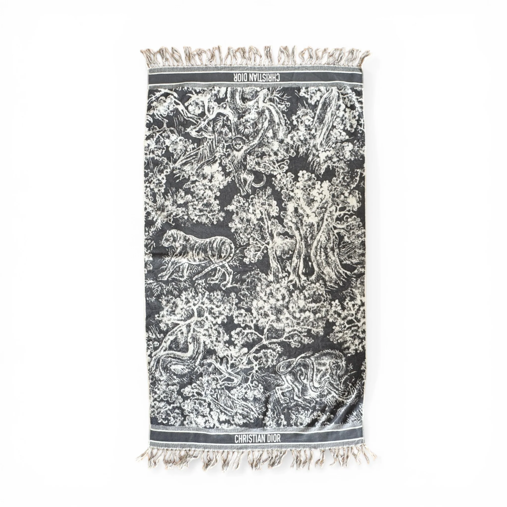 Dior Grey Toile de Jouy Reverse Beach Towel - Image 6