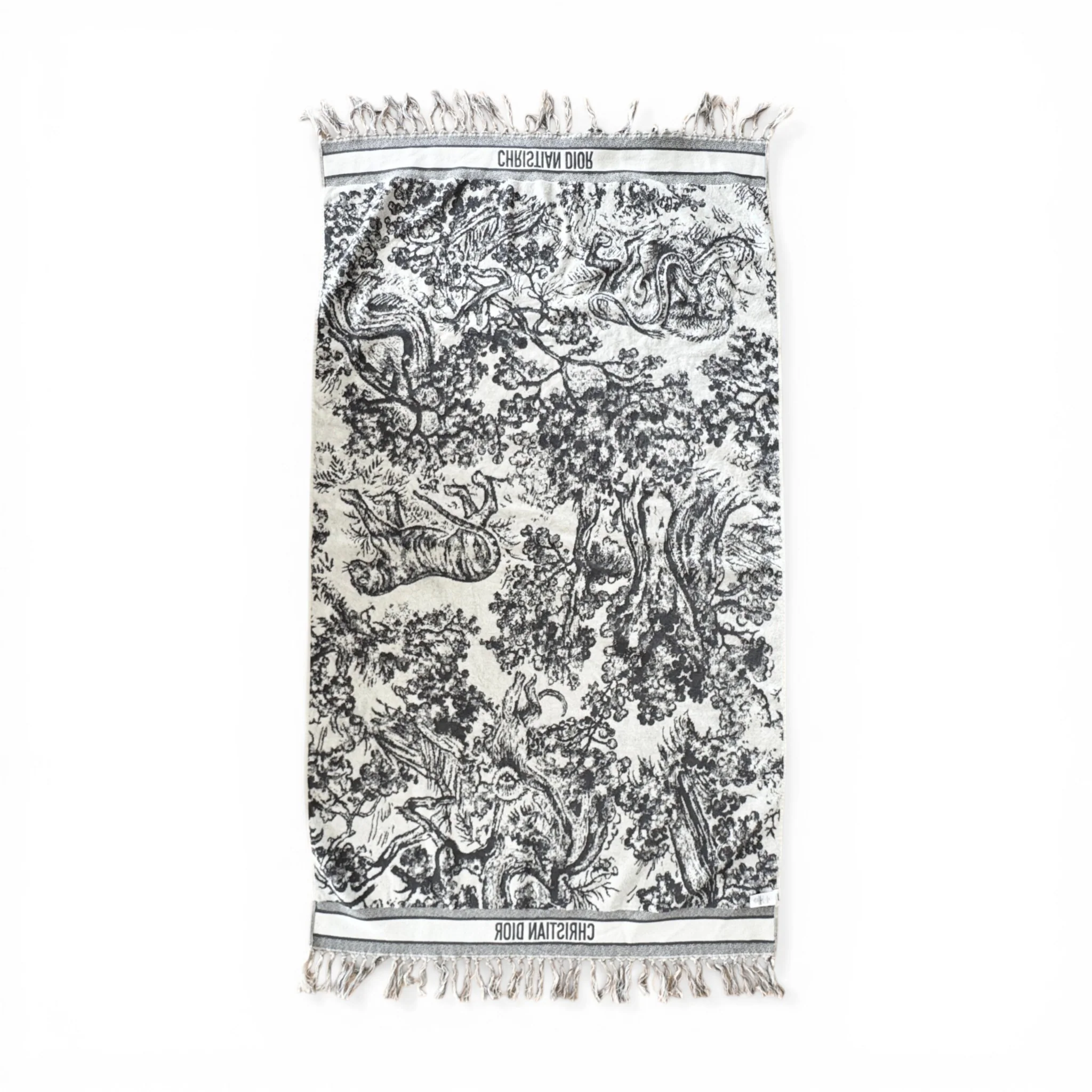 Dior Grey Toile de Jouy Reverse Beach Towel - Image 7