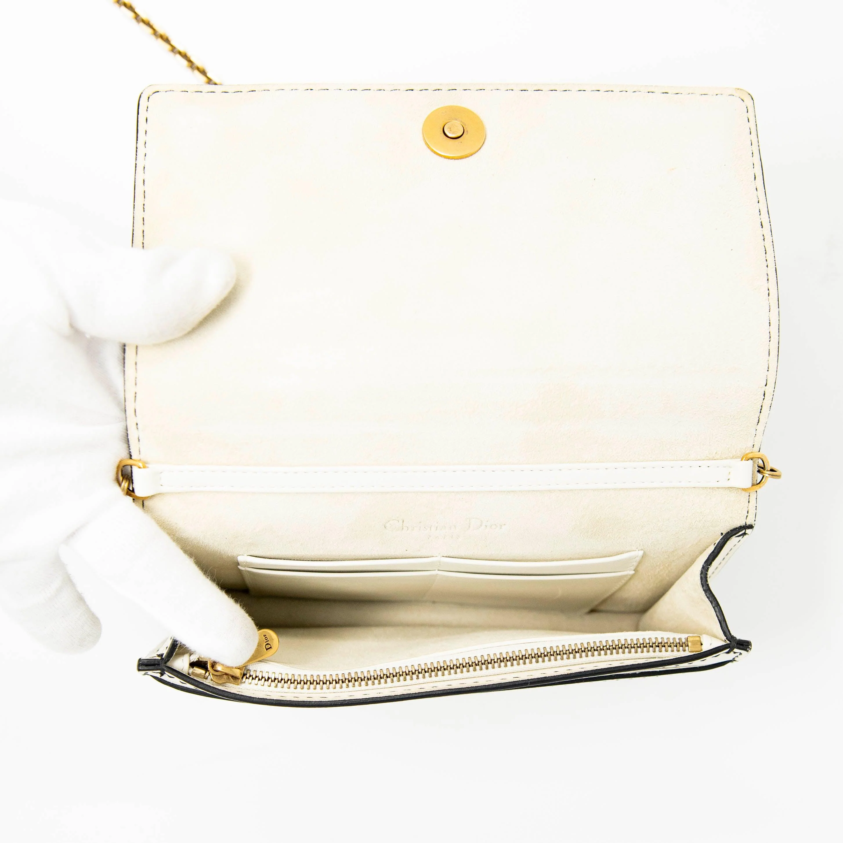 Dior J’adior White Wallet On Chain - Image 11