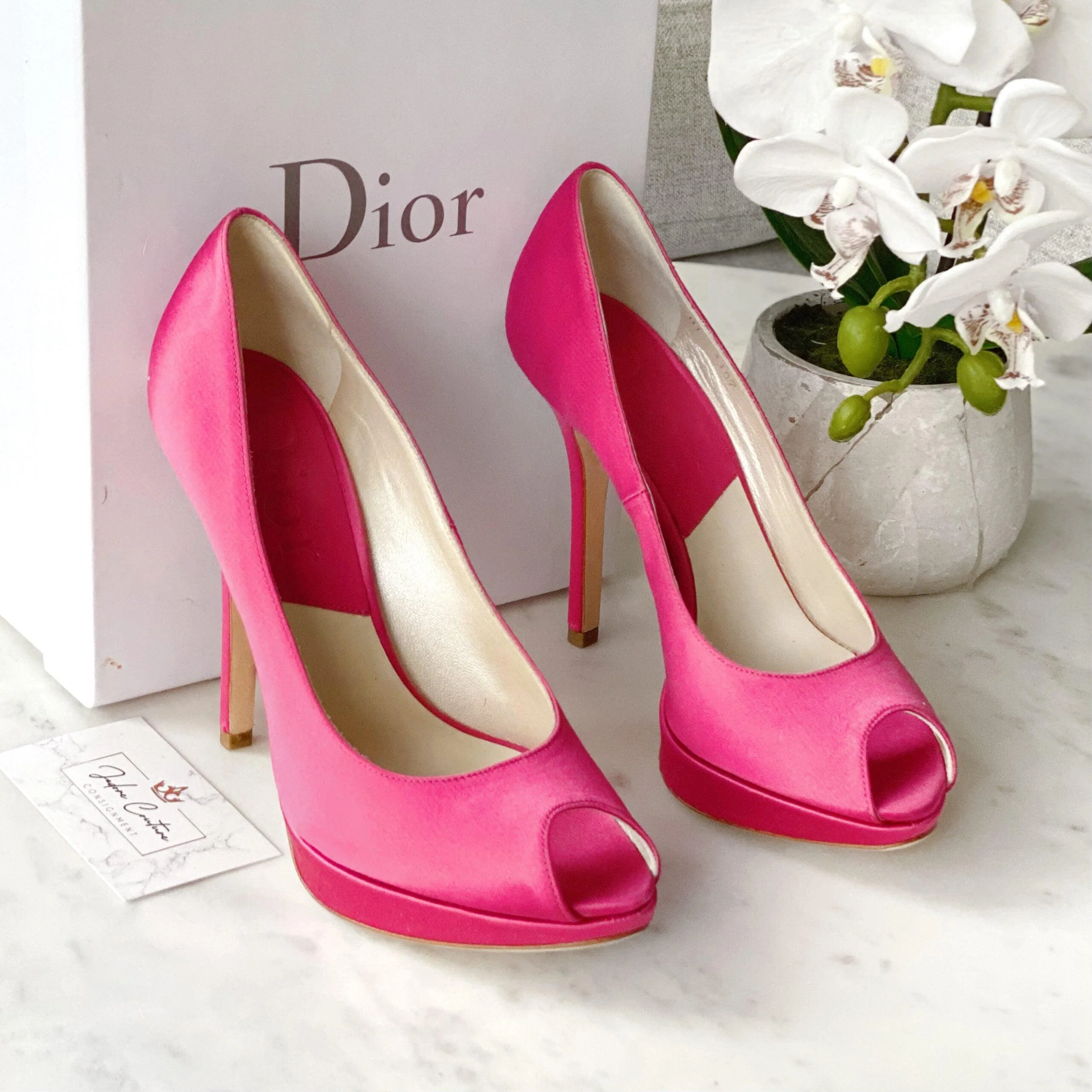Dior Pink Miss Dior Peep Toe Pumps 35.5 - Image 5