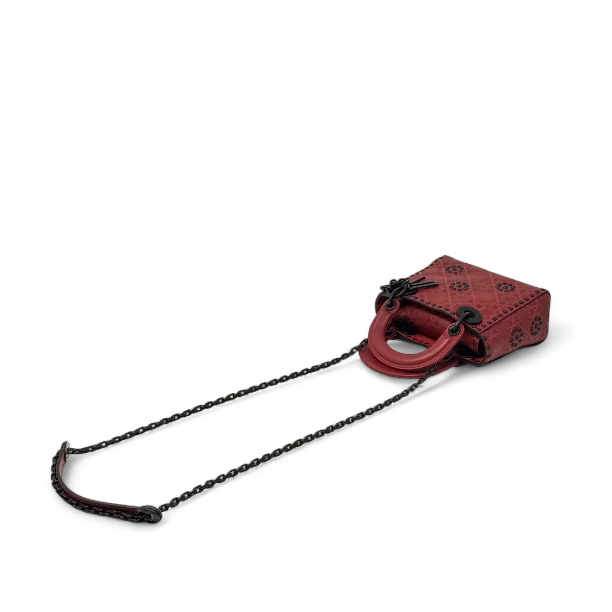 Dior Red Studded Mini Supple Lady Dior - Image 15