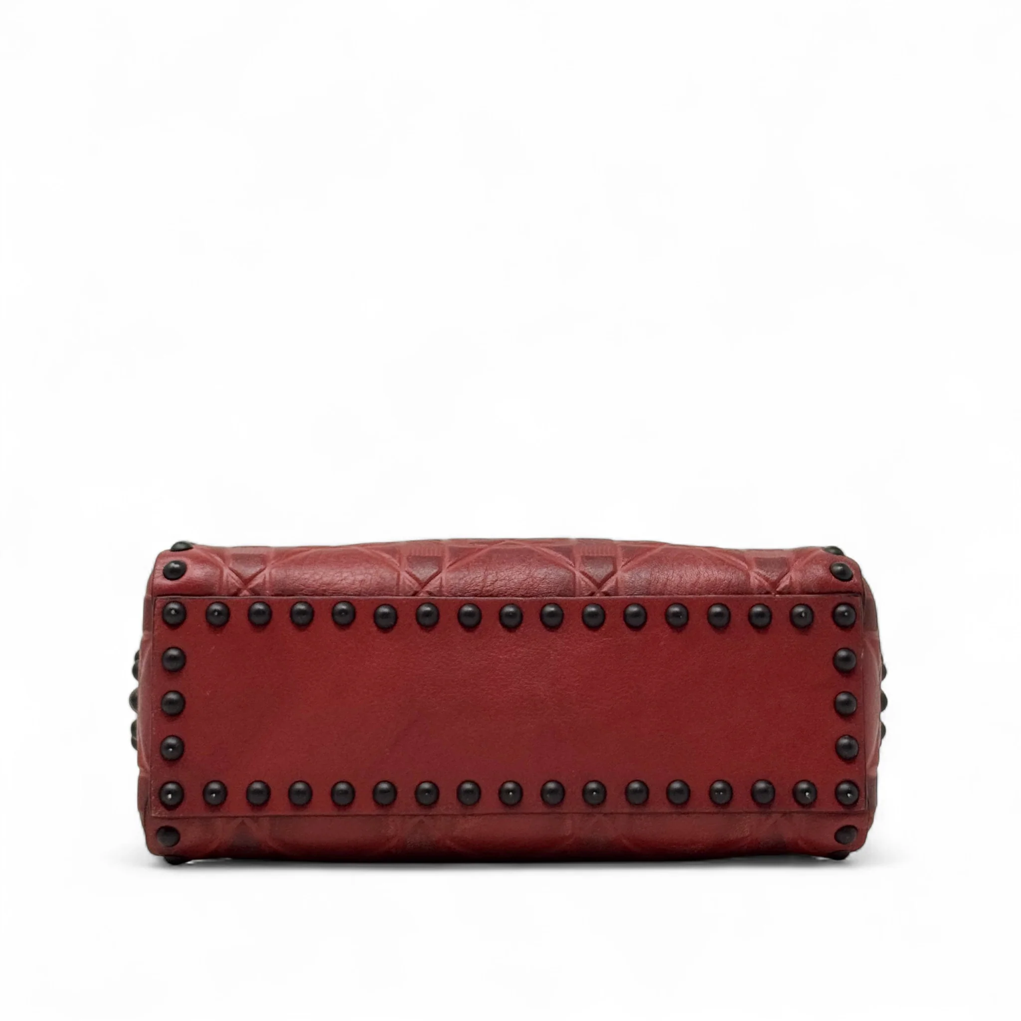 Dior Red Studded Mini Supple Lady Dior - Image 6