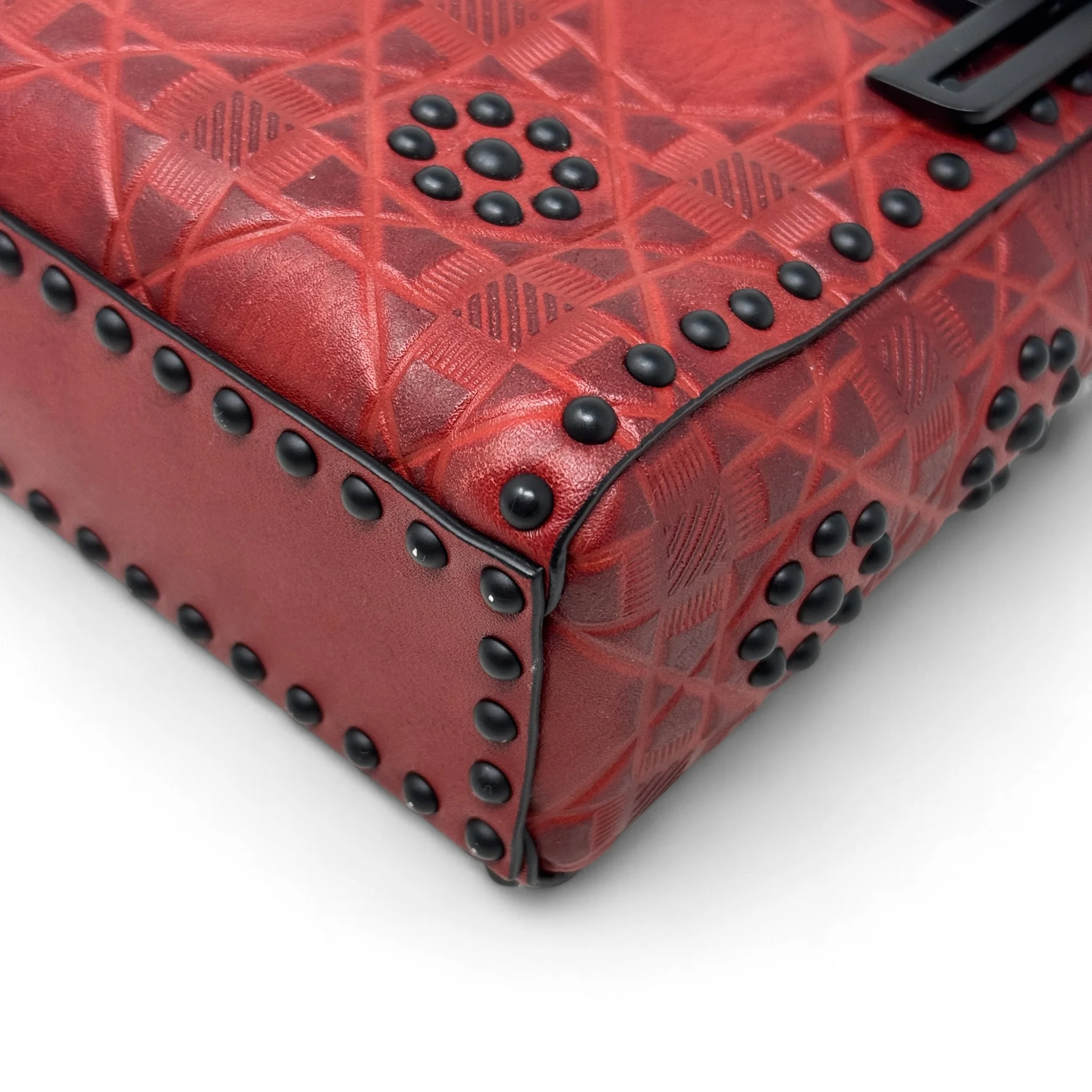 Dior Red Studded Mini Supple Lady Dior - Image 7