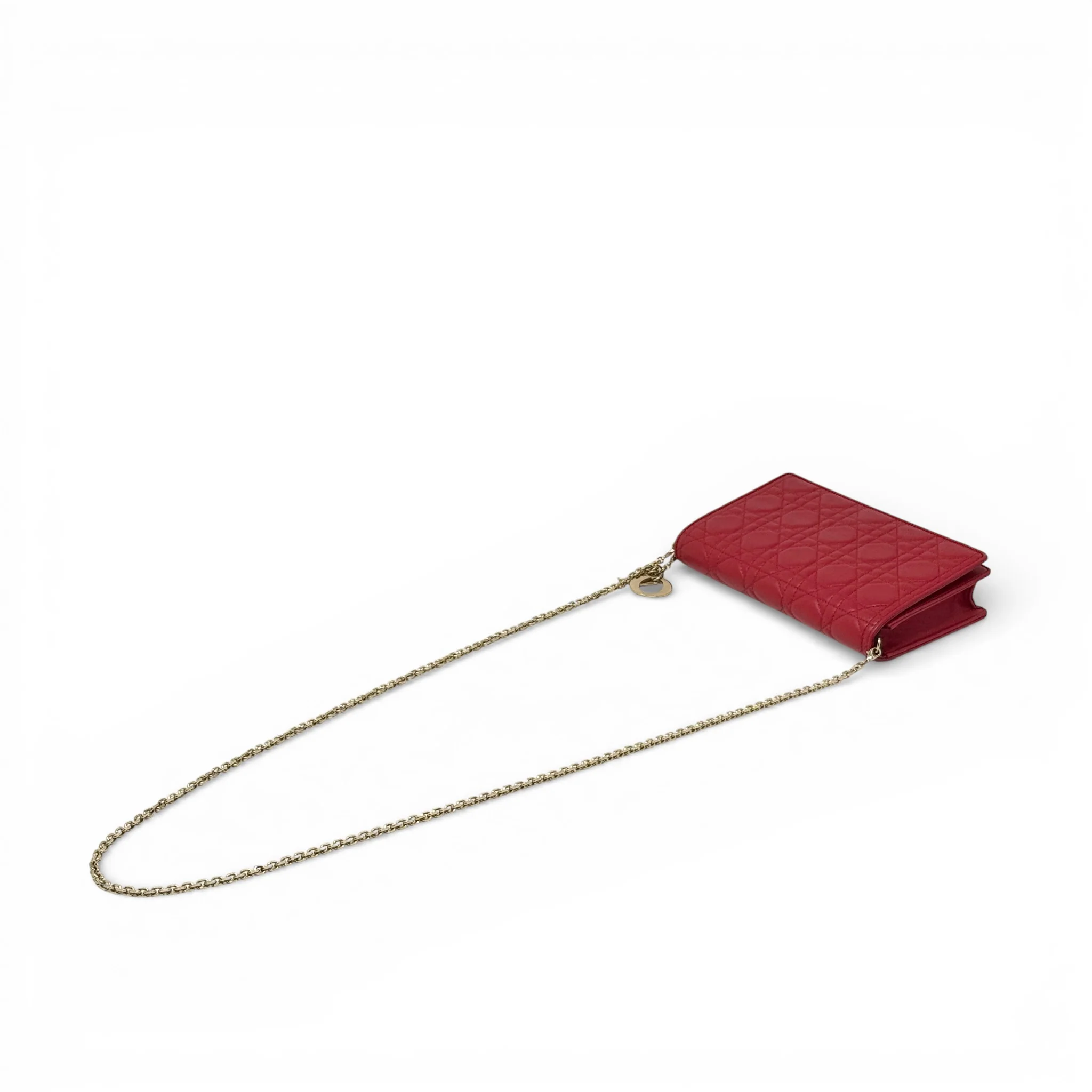 Dior Red Lady Dior Pouch with Chain - Image 14