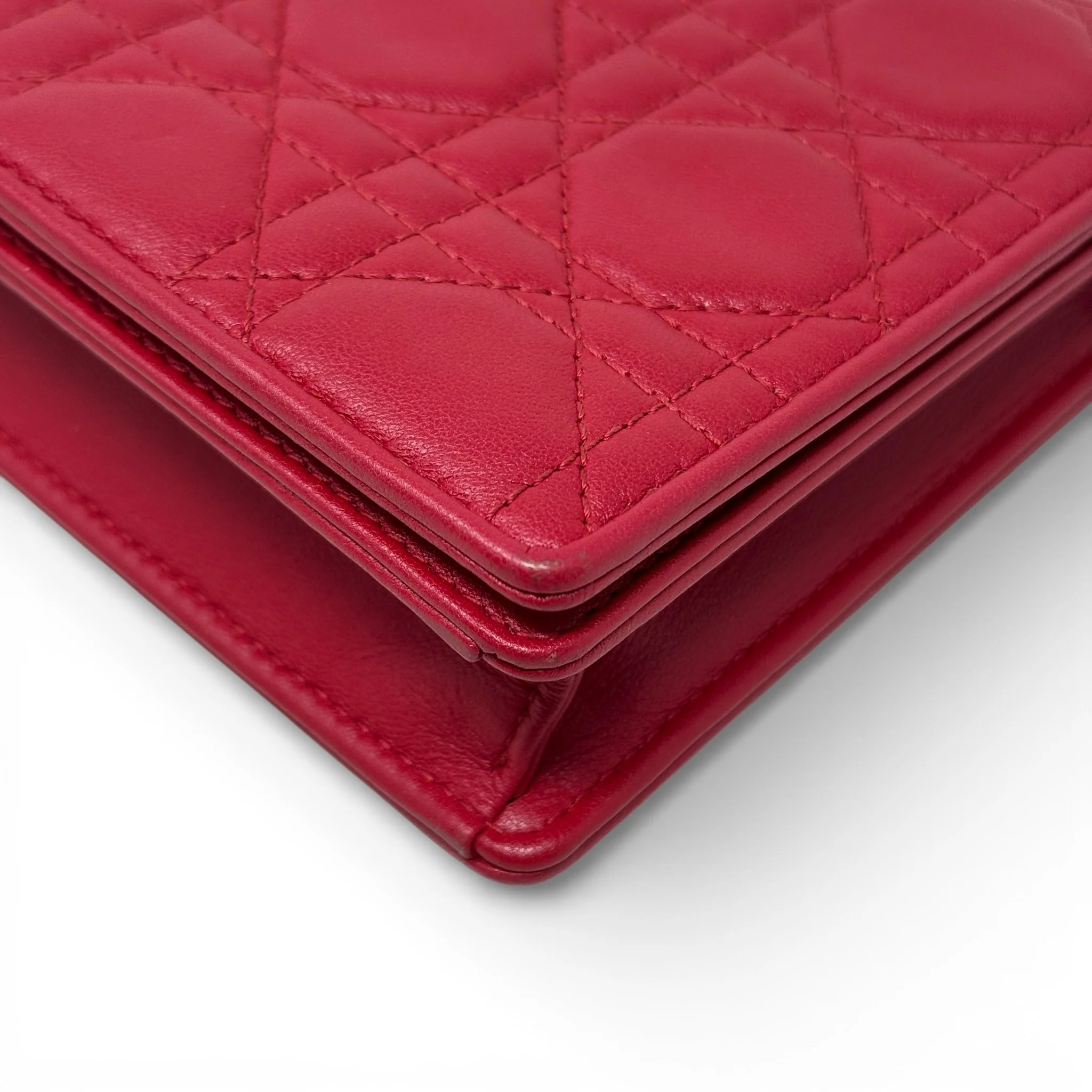 Dior Red Lady Dior Pouch with Chain - Image 6