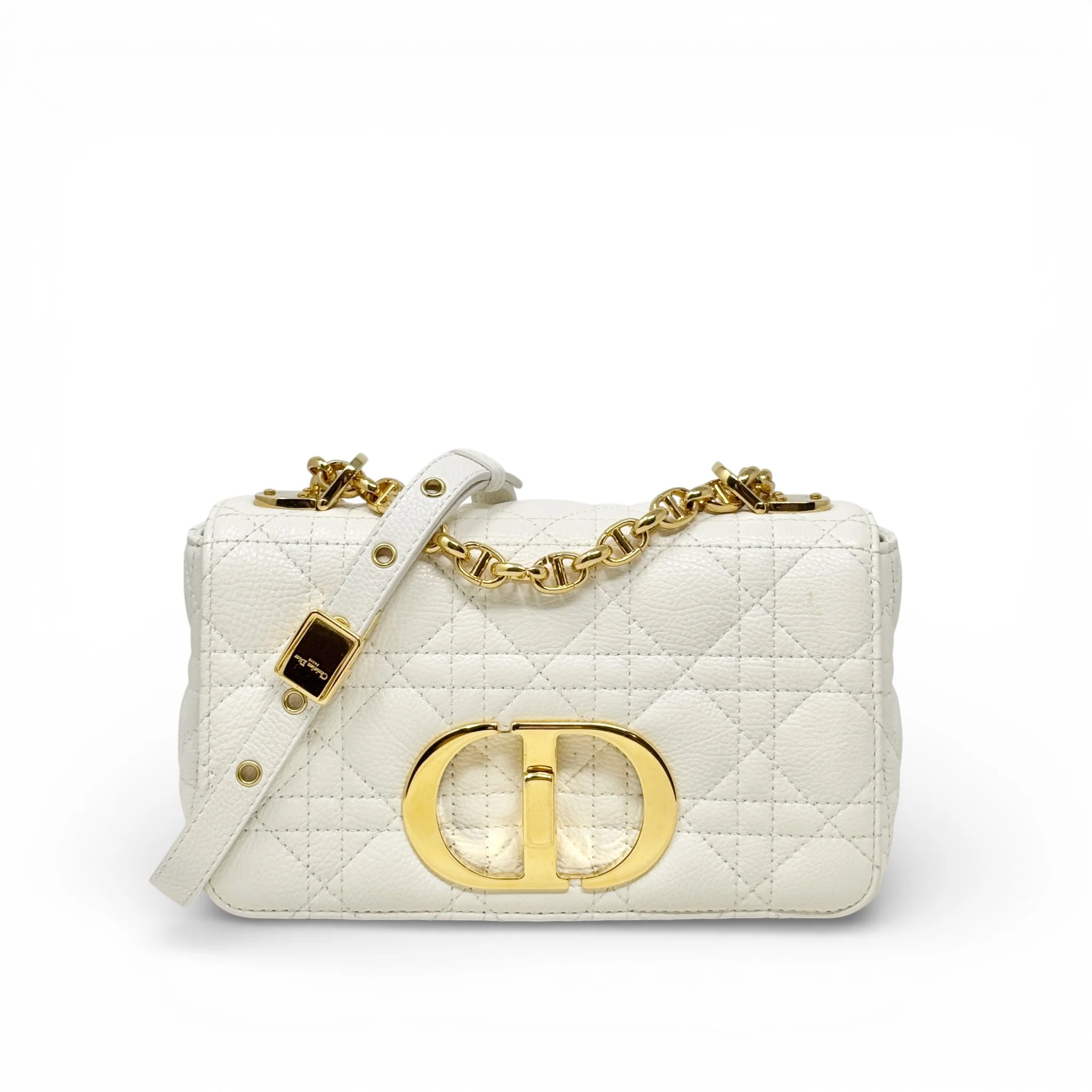Dior White Small Caro Bag