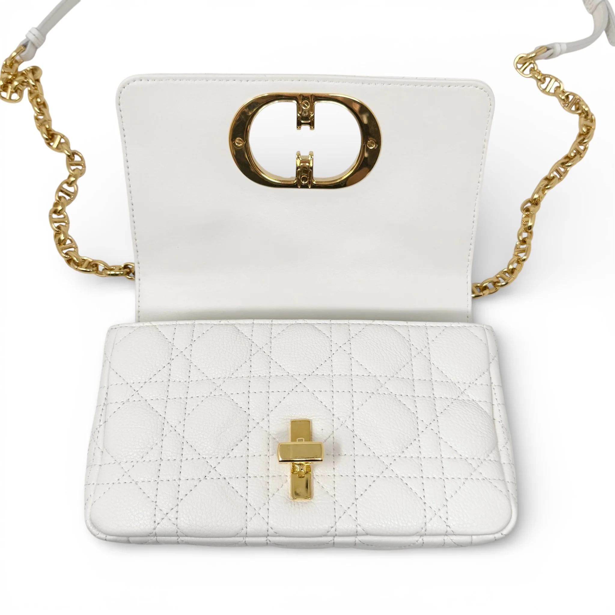 Dior White Small Caro Bag - Image 11