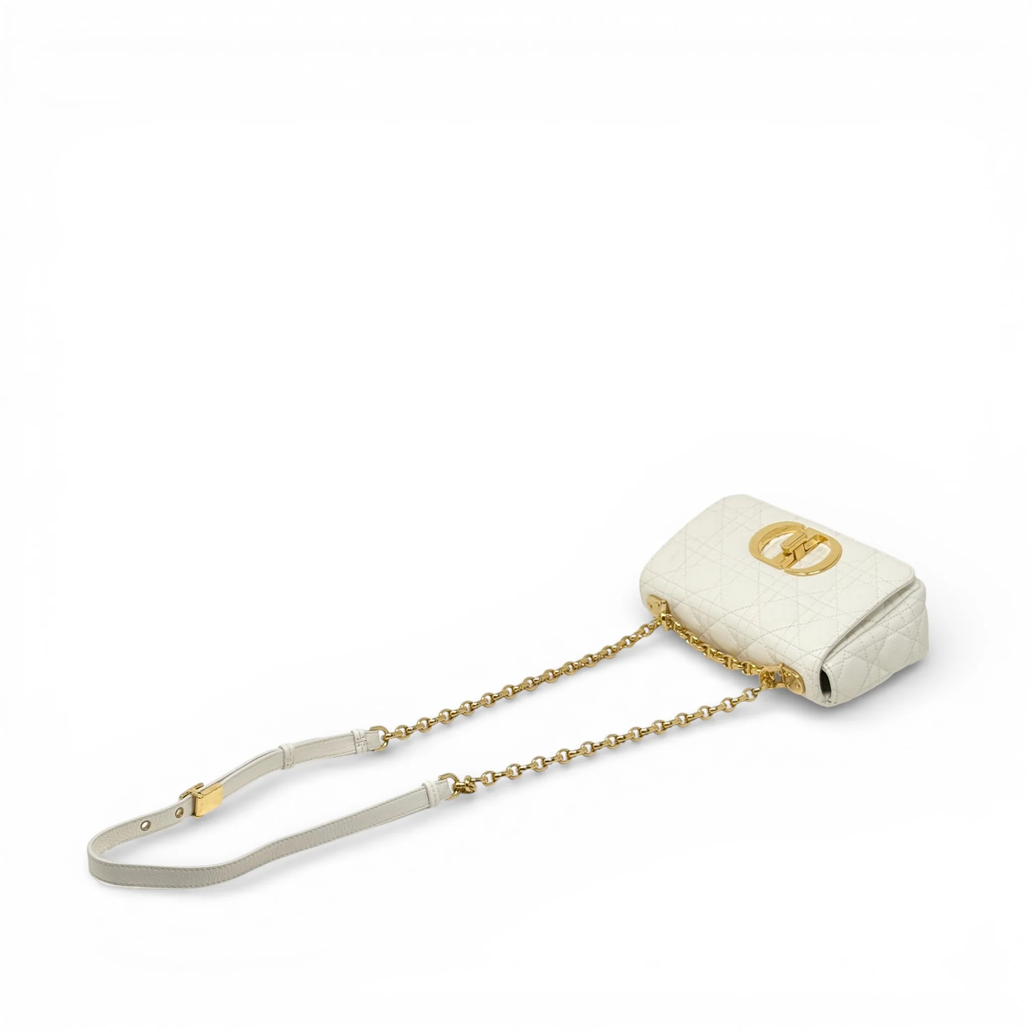 Dior White Small Caro Bag - Image 14