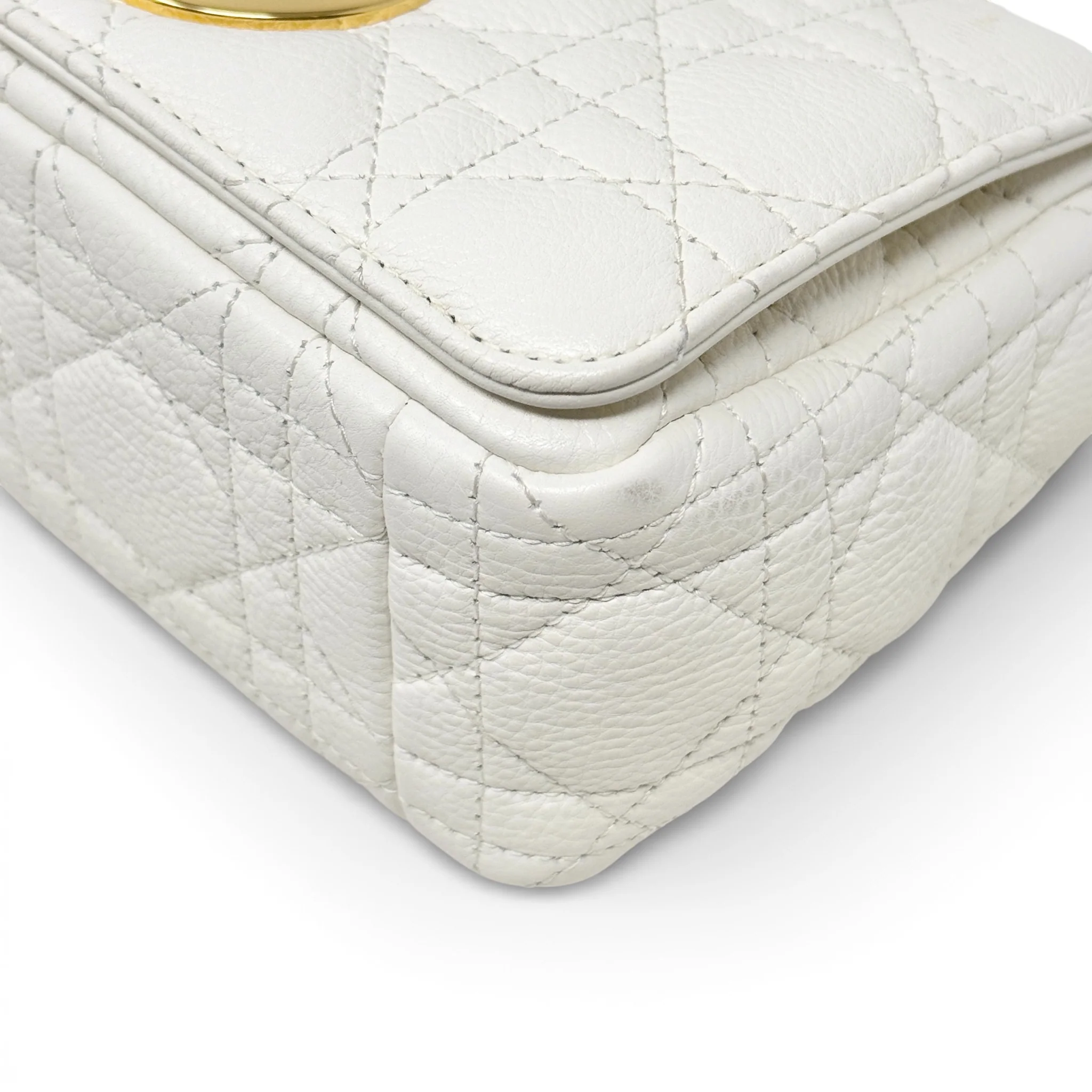 Dior White Small Caro Bag - Image 6
