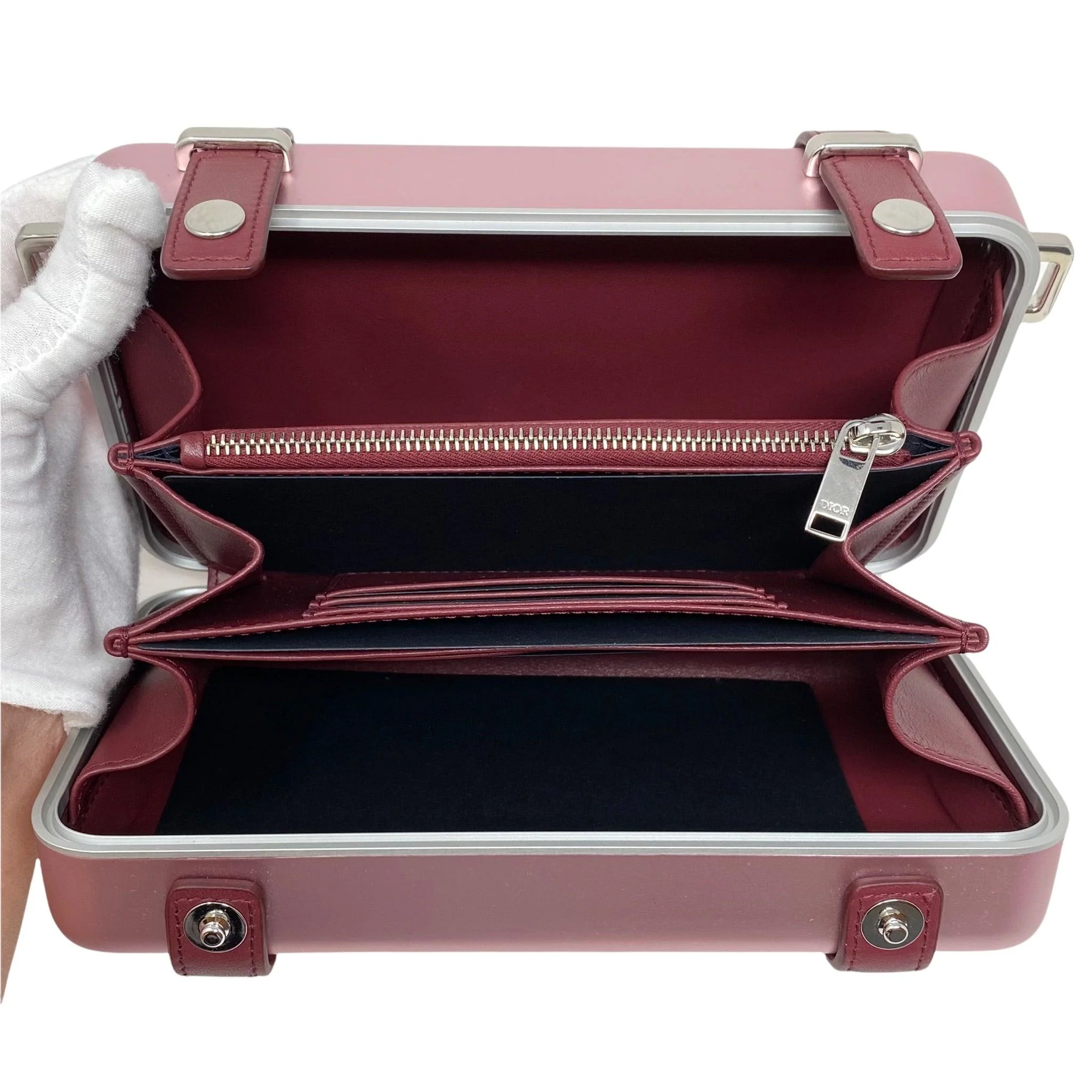 Dior x Rimowa Rose Aluminum Personal Clutch - Image 8