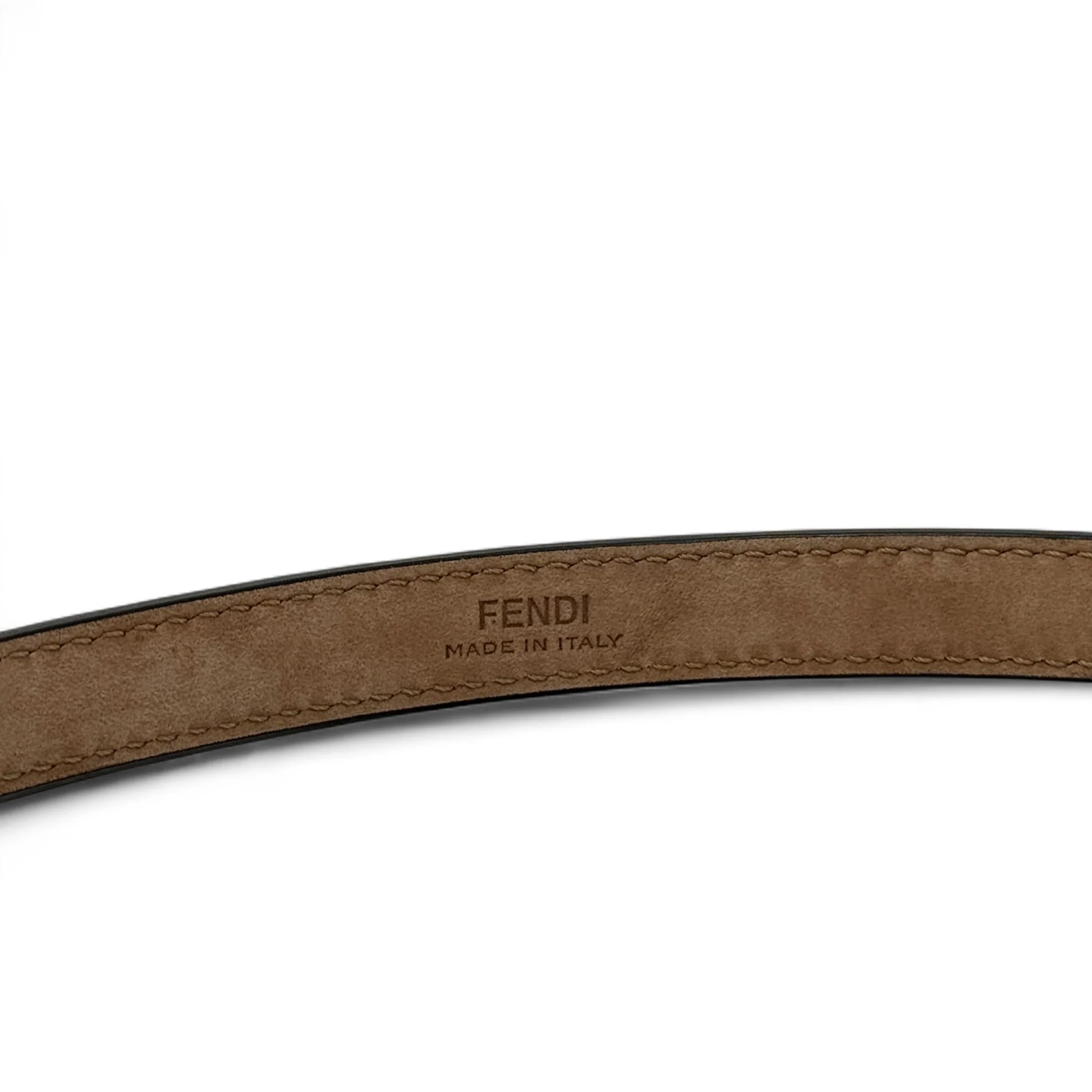 Fendi Black F Logo Slim Belt - Image 6
