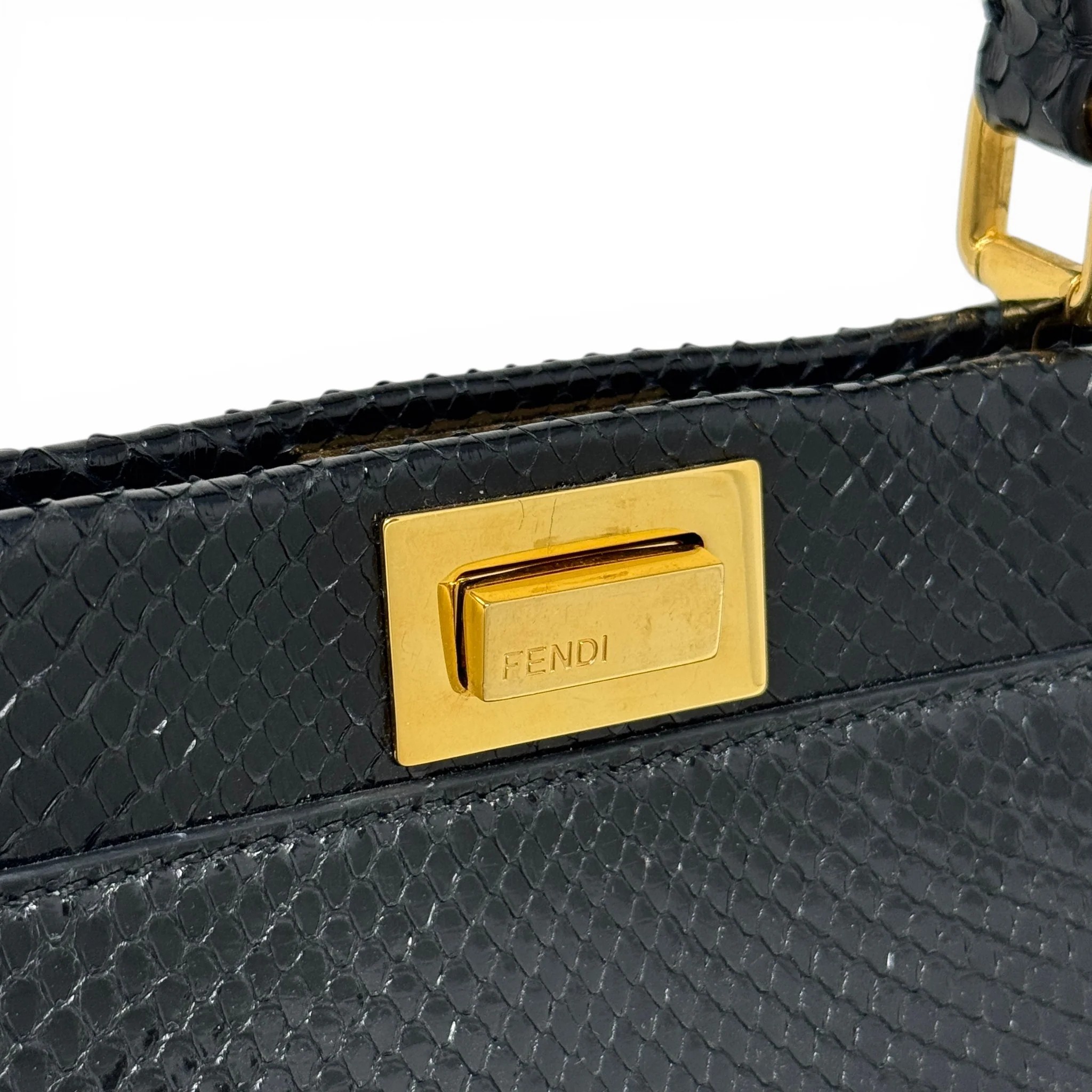 Fendi Black Snakeskin Mini Peekaboo - Image 11