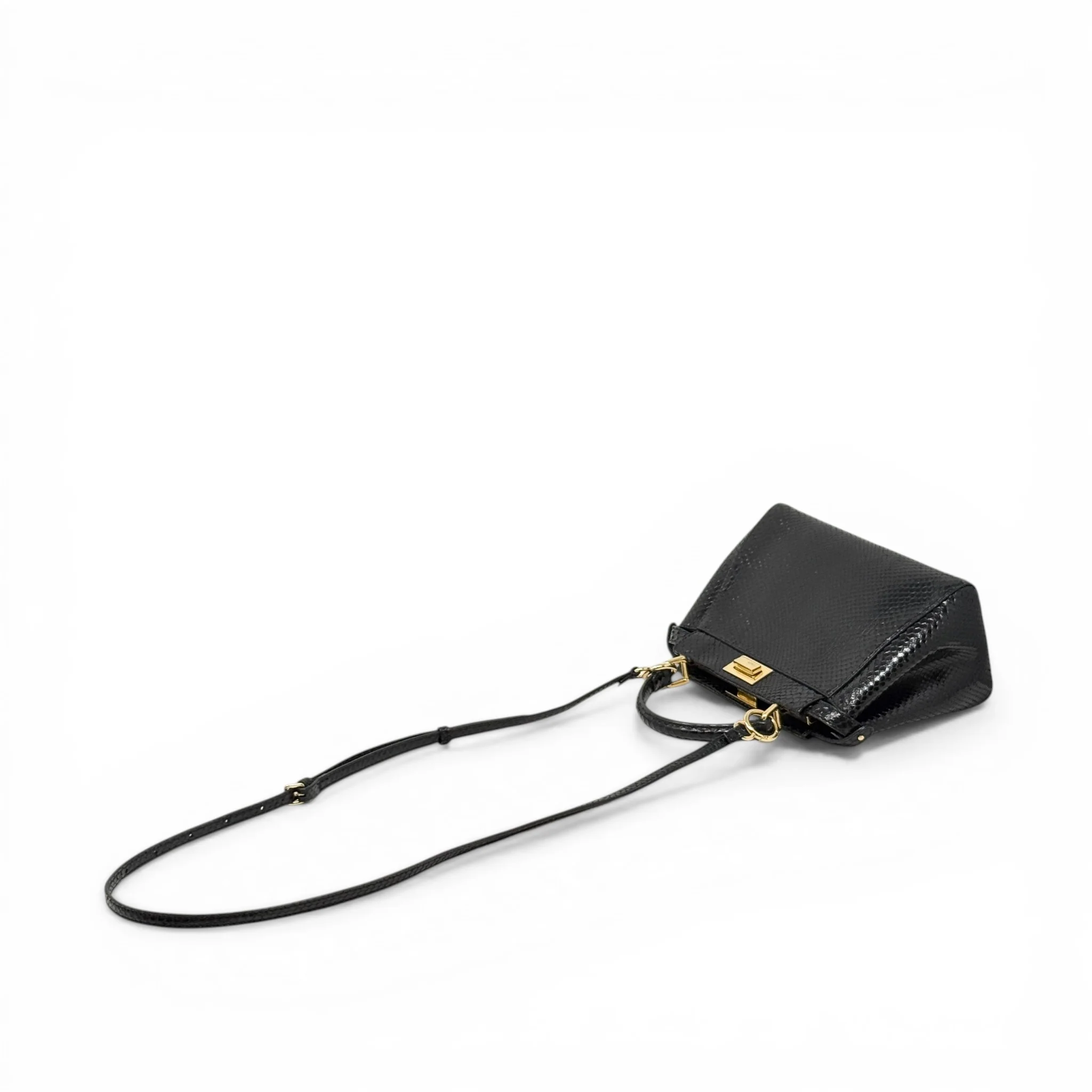 Fendi Black Snakeskin Mini Peekaboo - Image 14