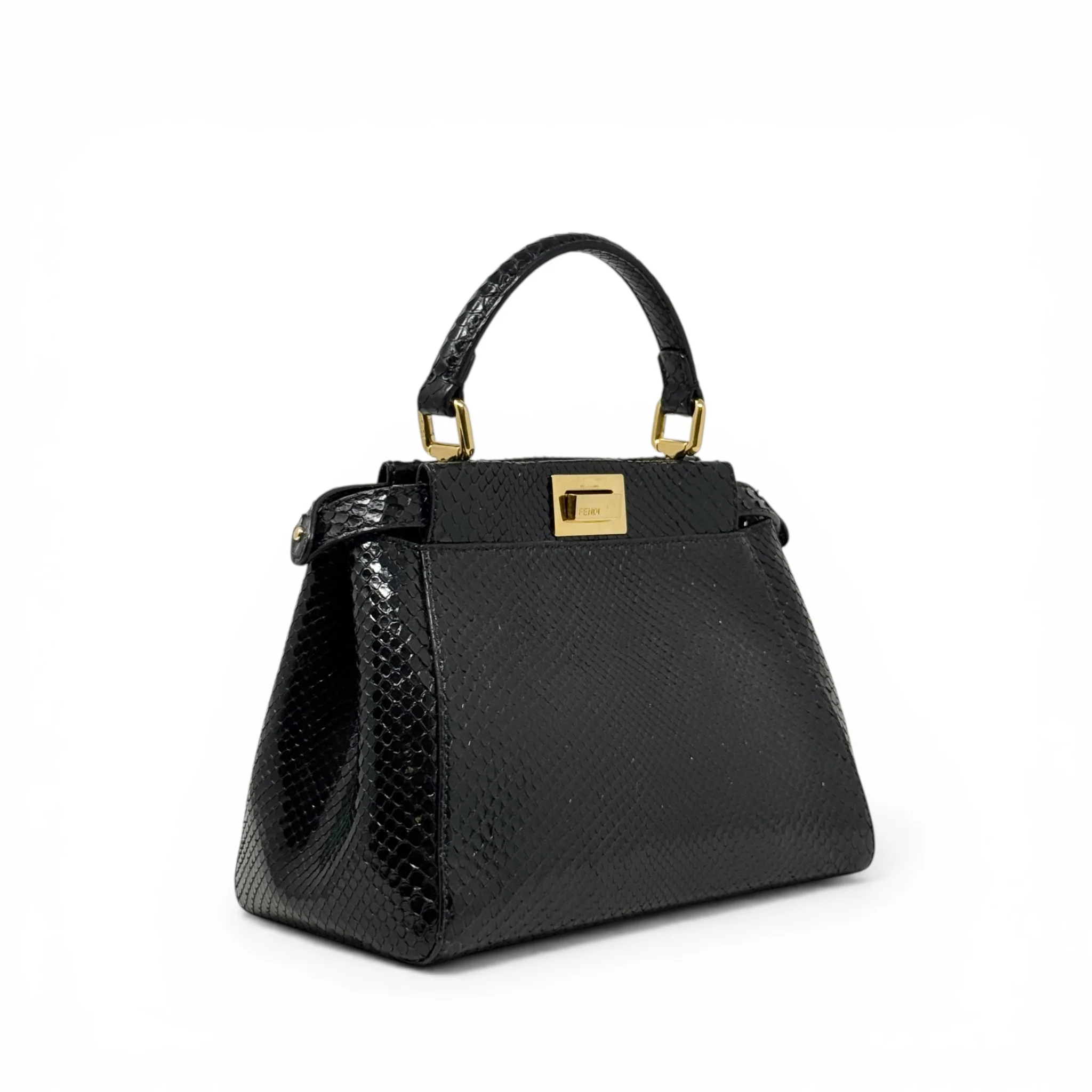 Fendi Black Snakeskin Mini Peekaboo - Image 4