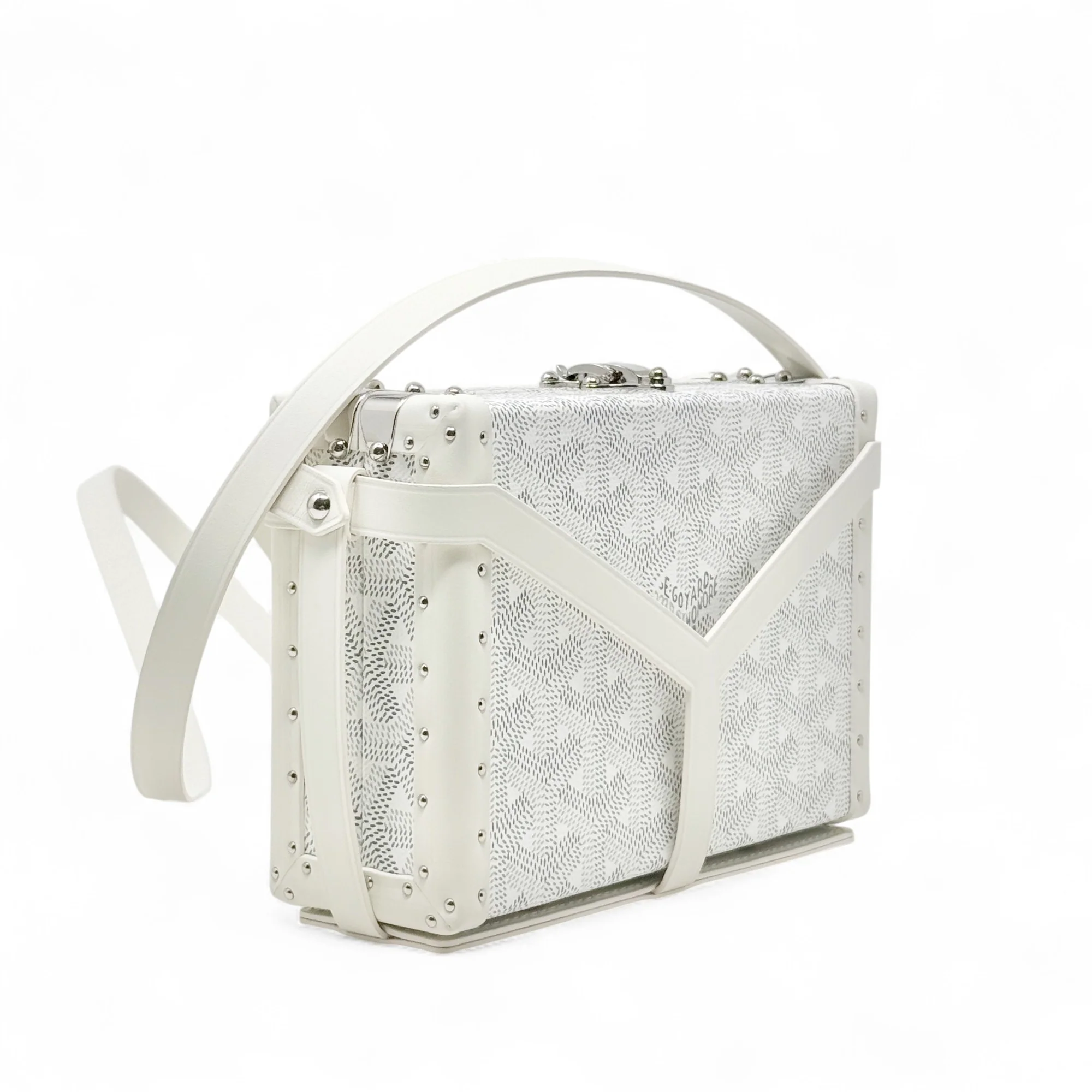 Goyard White Minaudière Trunk Bag - Image 4