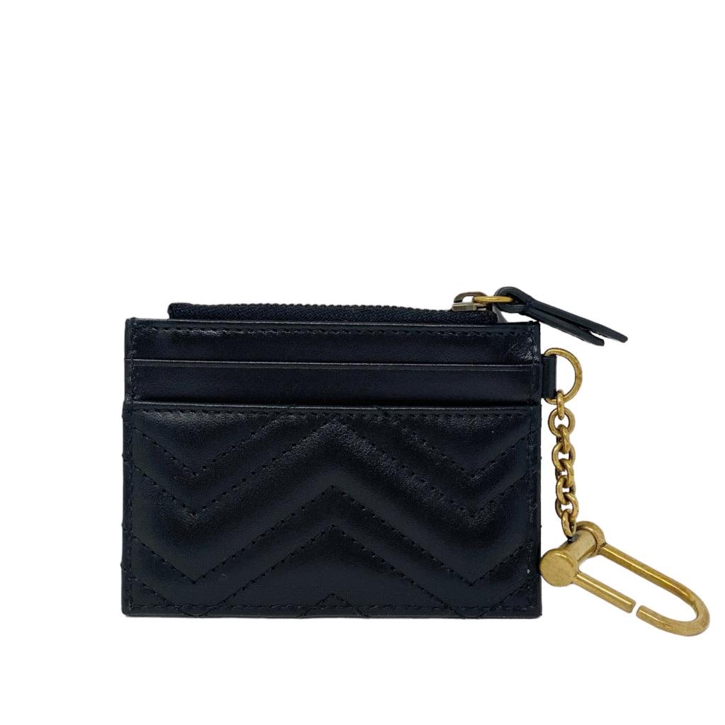 Gucci Black GG Marmont Keychain Card Holder - Image 3