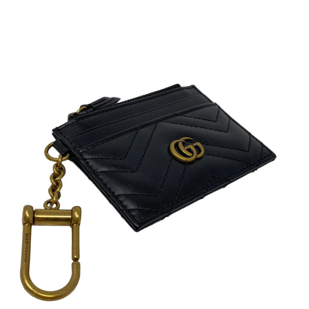 Gucci Black GG Marmont Keychain Card Holder - Image 4