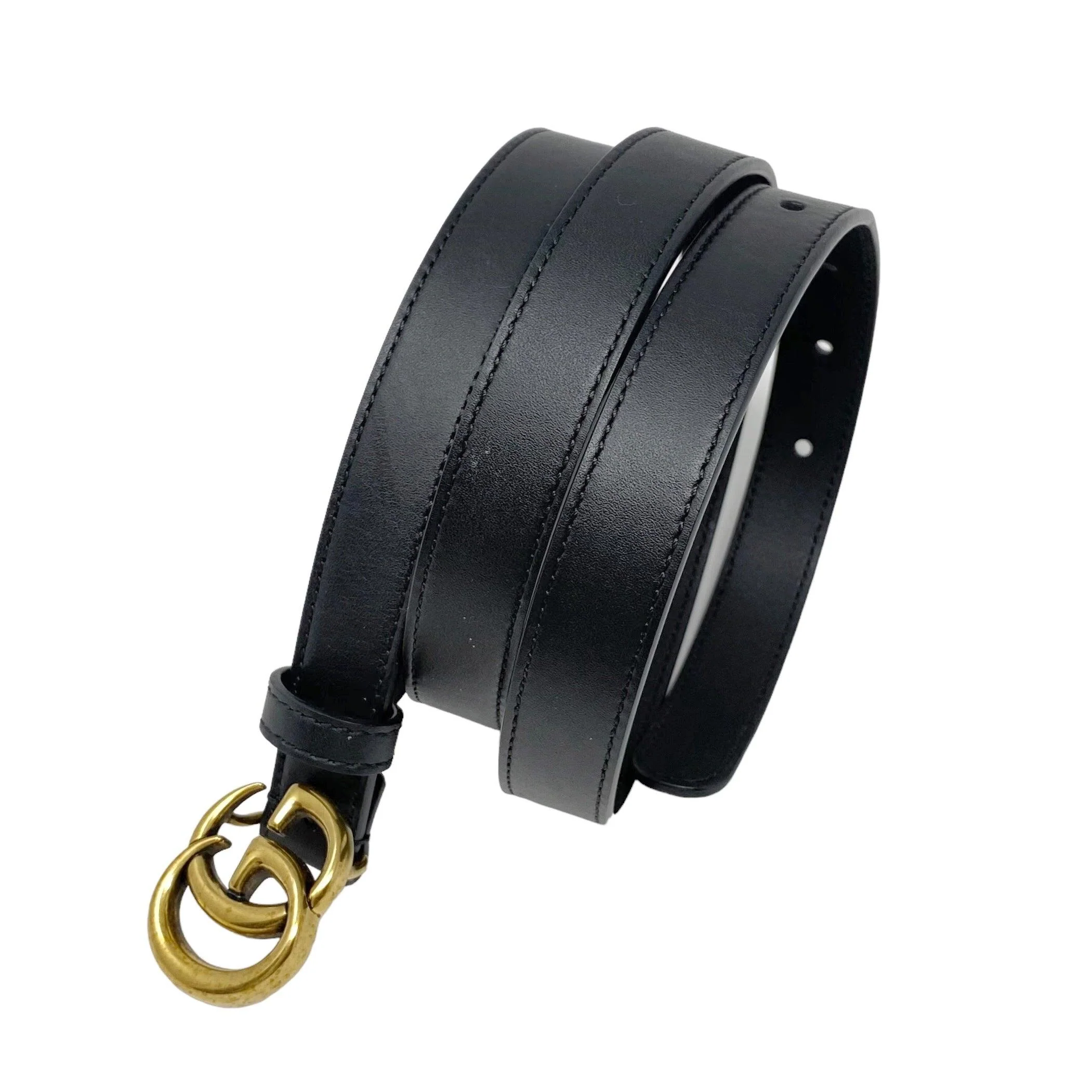 Gucci Black GG Marmont Thin Belt 0.8” 95/38 - Image 2