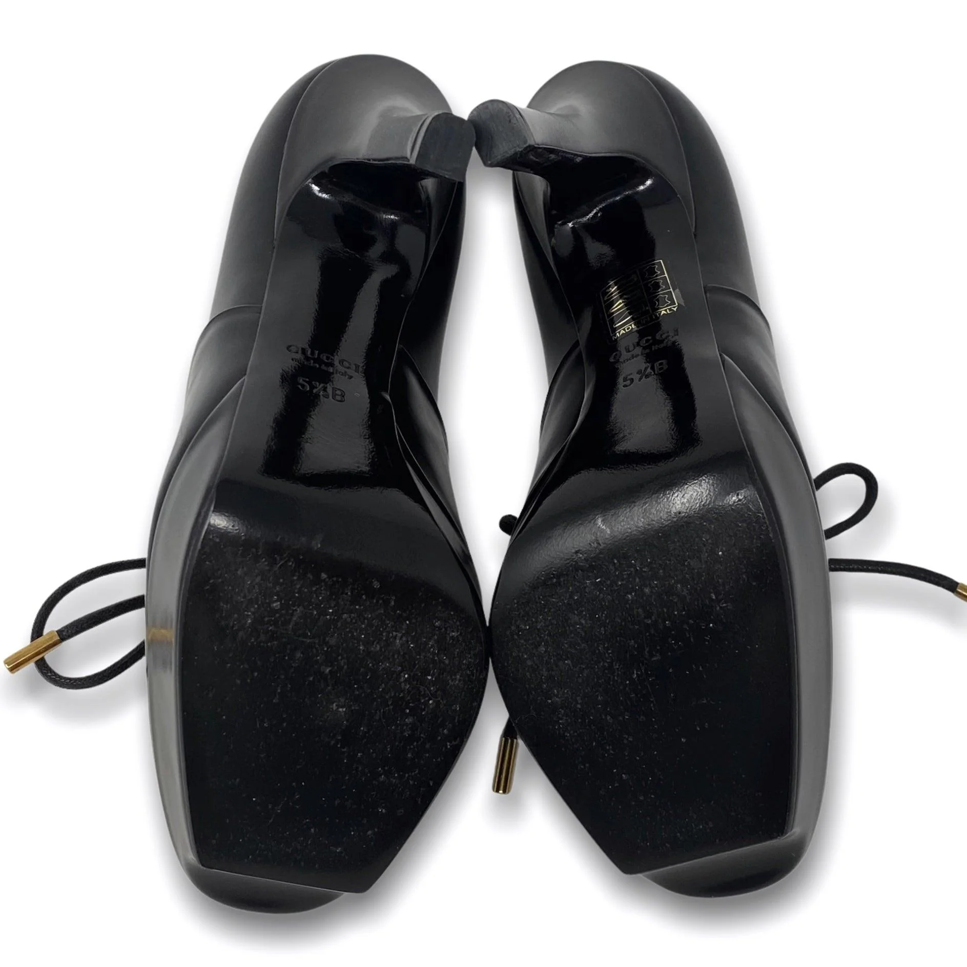 Gucci Black Oxford Platform Pumps 35.5 - Image 4