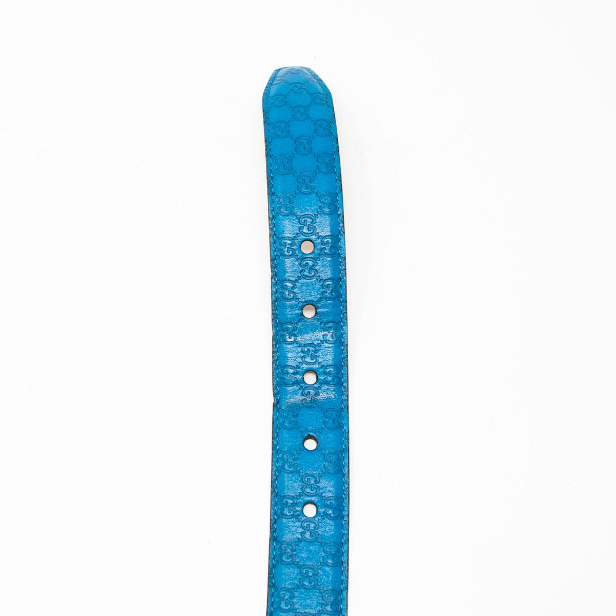 Gucci Blue Guccisima Belt 95 - Image 10