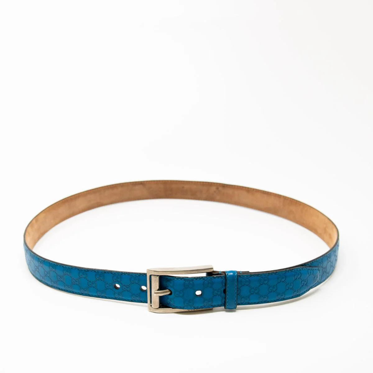 Gucci Blue Guccisima Belt 95 - Image 2