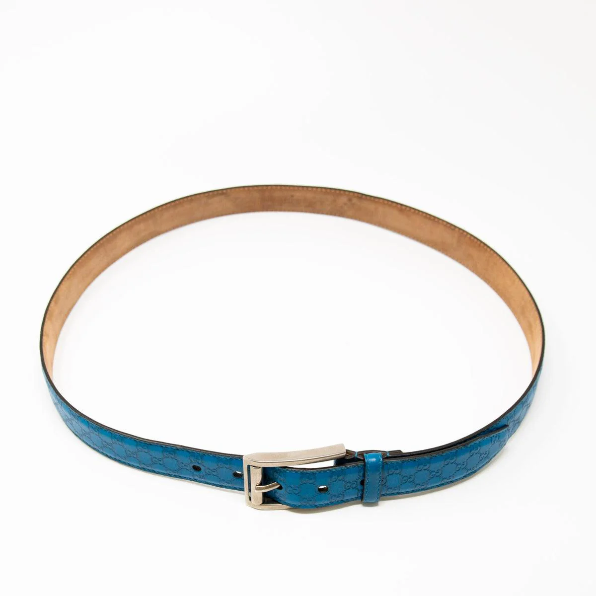 Gucci Blue Guccisima Belt 95 - Image 4