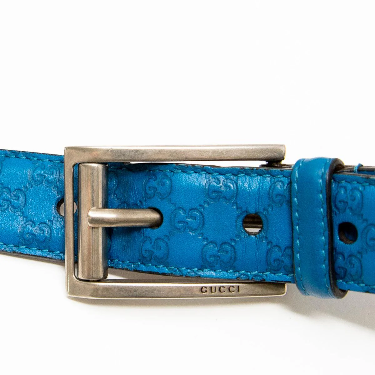Gucci Blue Guccisima Belt 95 - Image 6
