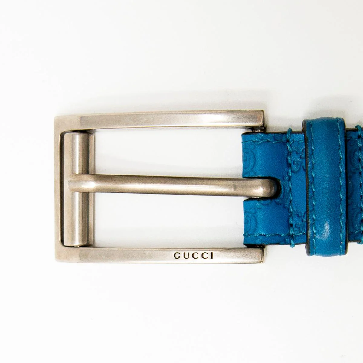 Gucci Blue Guccisima Belt 95 - Image 7