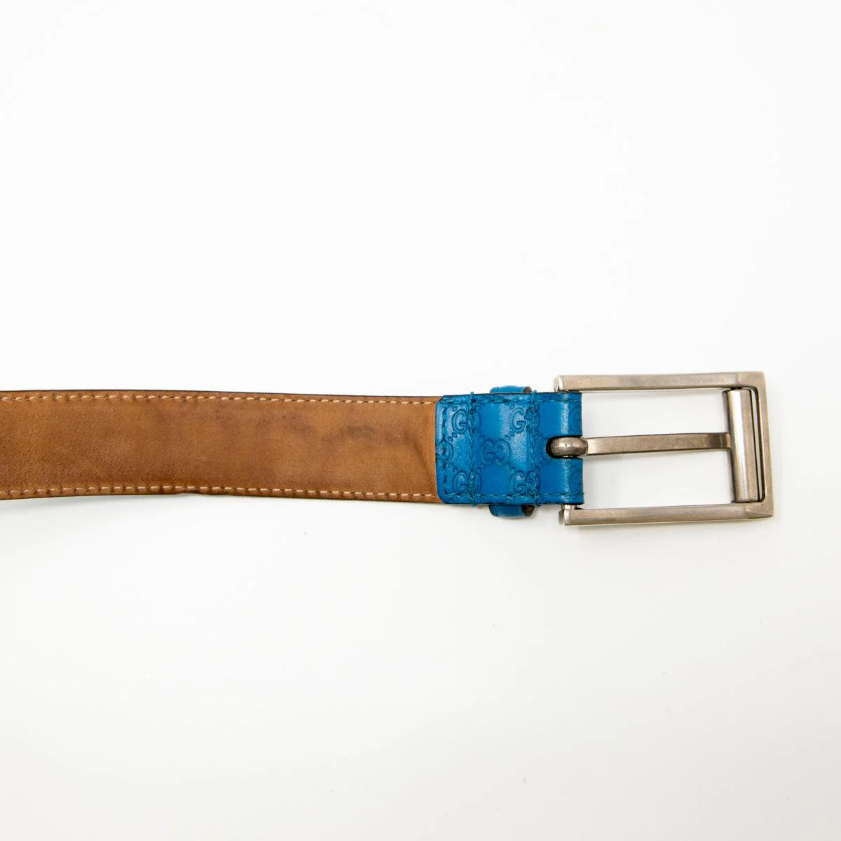Gucci Blue Guccisima Belt 95 - Image 8