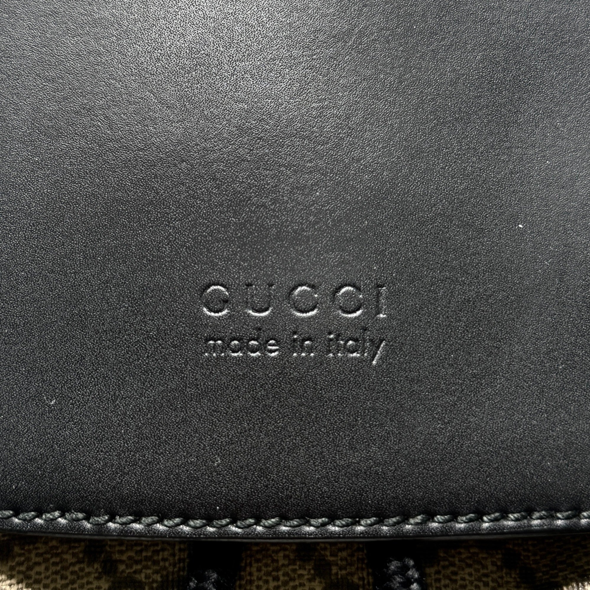 Gucci Brown GG Supreme Double Buckle Backpack - Image 11