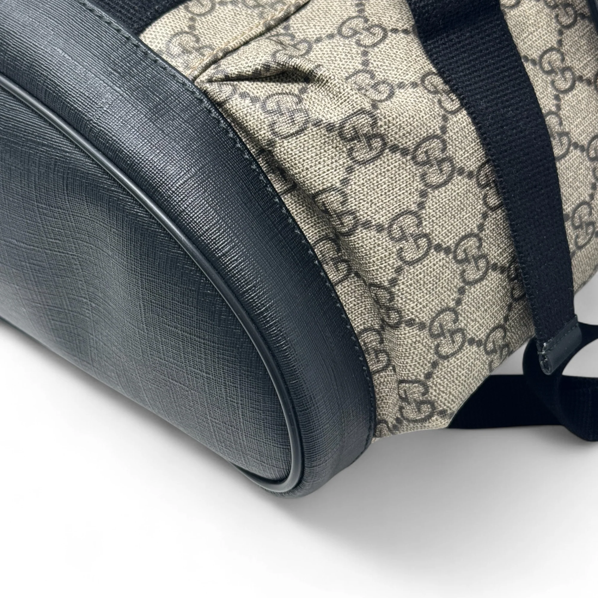 Gucci Brown GG Supreme Double Buckle Backpack - Image 7