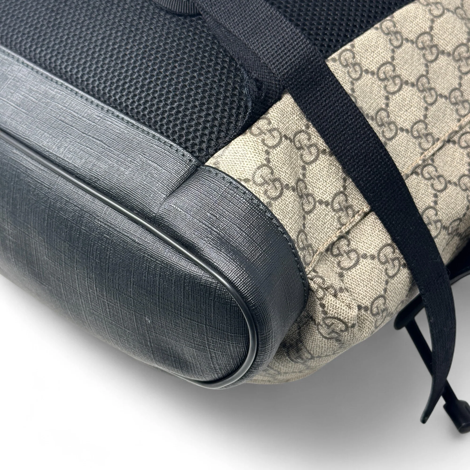 Gucci Brown GG Supreme Double Buckle Backpack - Image 9