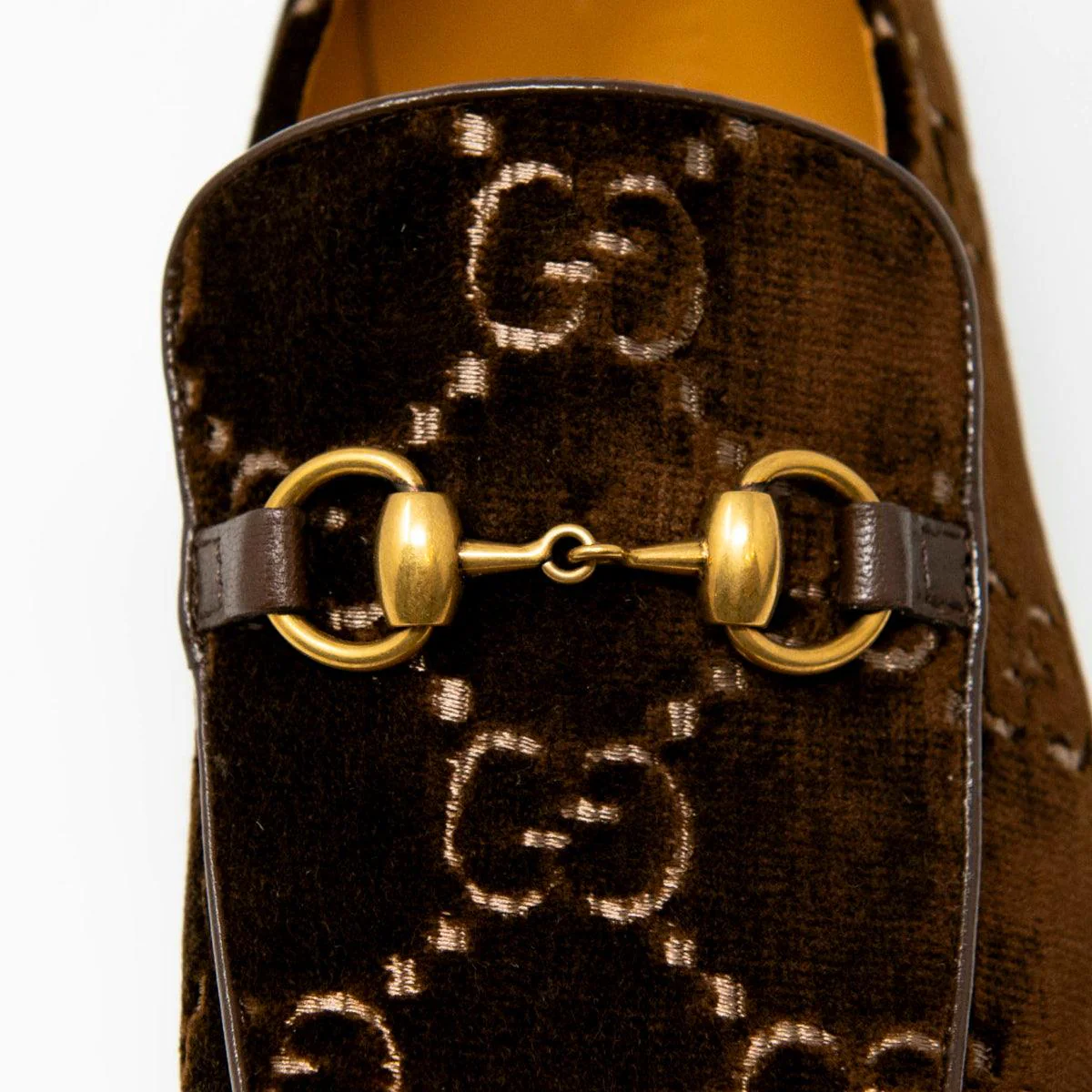 Gucci Brown Velvet GG Horsebit Loafers 7 - Image 10