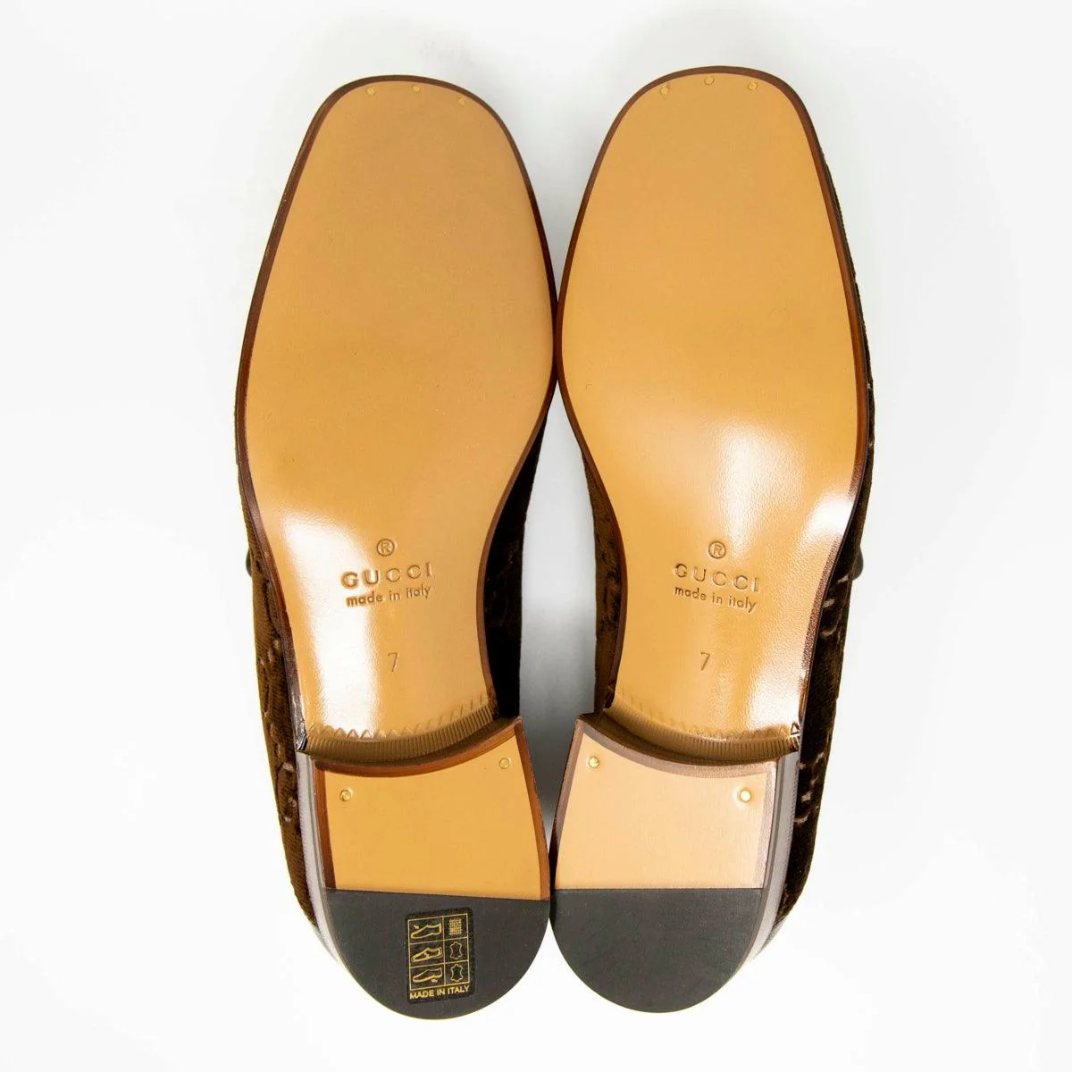 Gucci Brown Velvet GG Horsebit Loafers 7 - Image 6