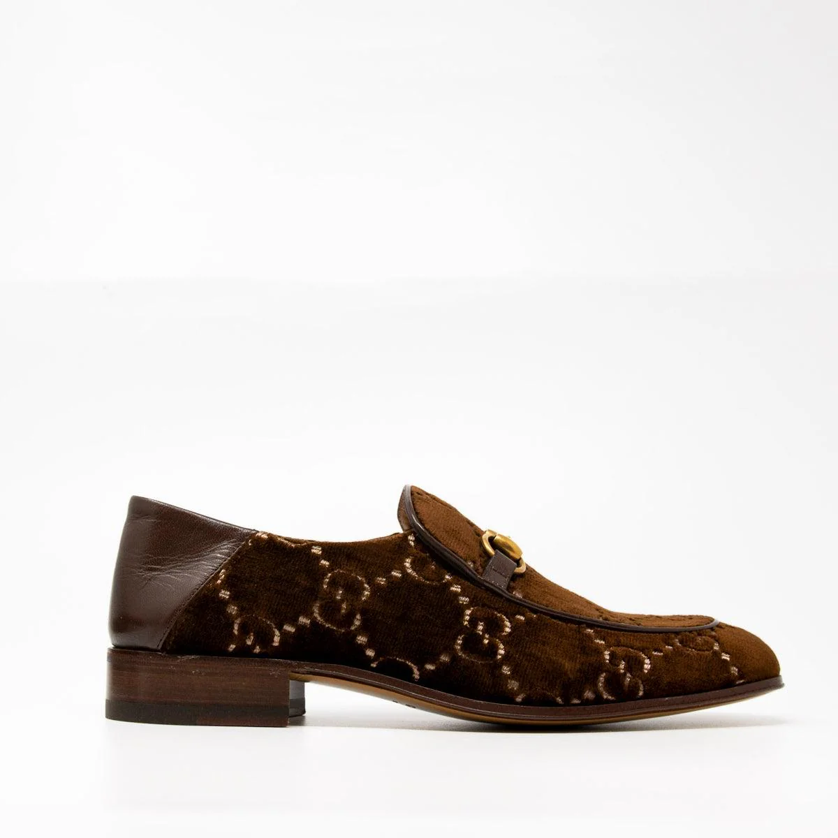 Gucci Brown Velvet GG Horsebit Loafers 7 - Image 7