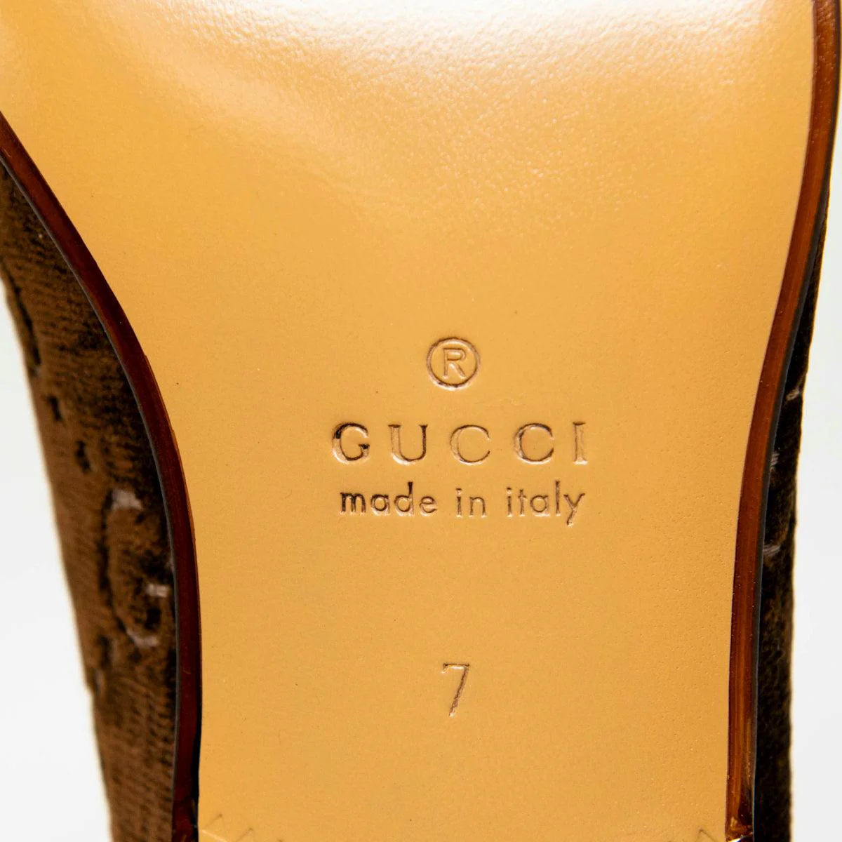 Gucci Brown Velvet GG Horsebit Loafers 7 - Image 8