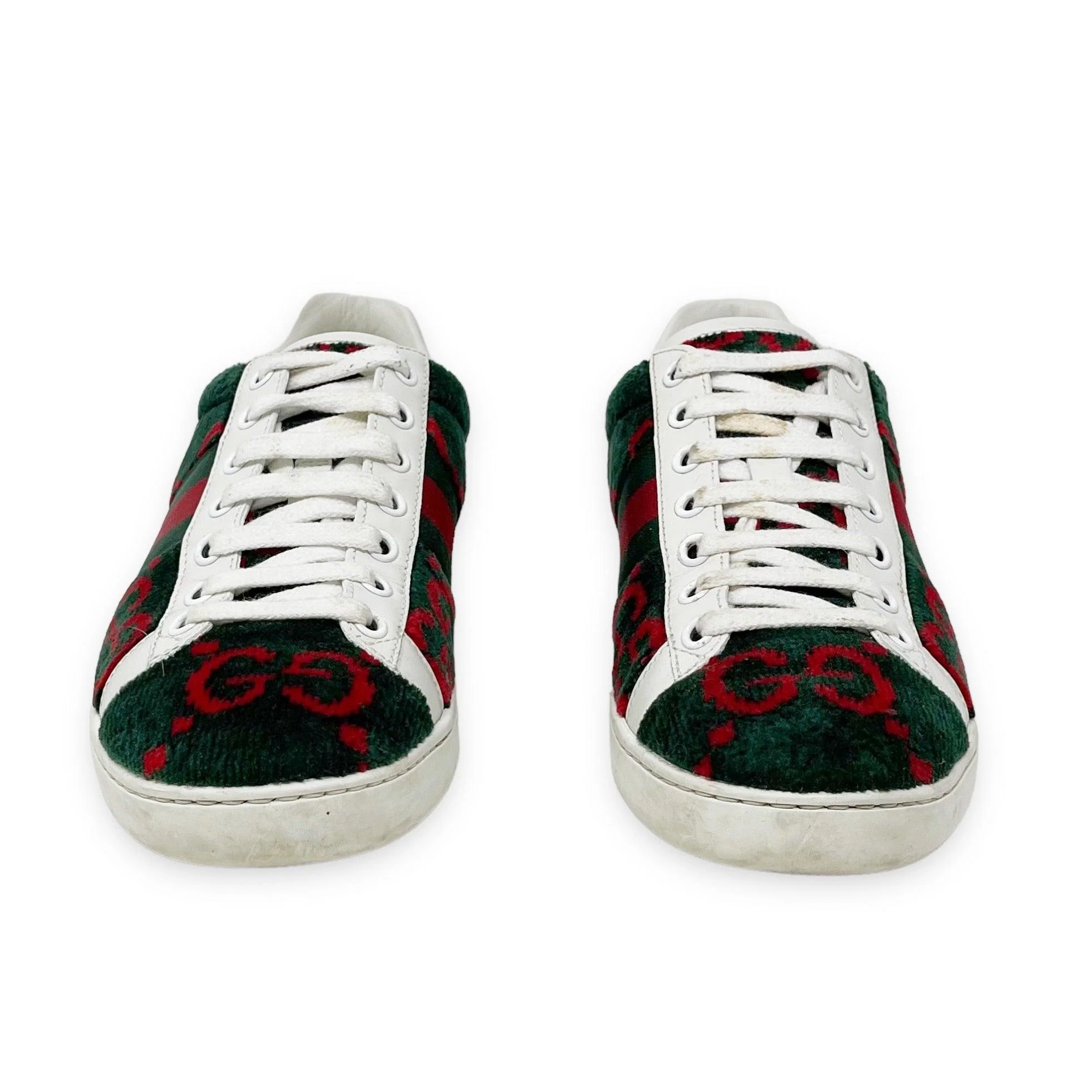 Gucci Green Velvet GG Sneakers 36 - Image 3