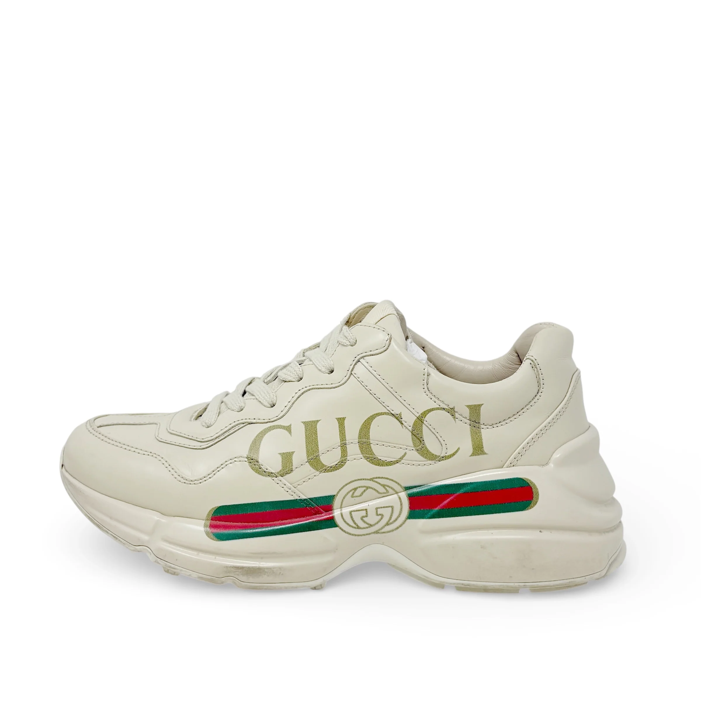 Gucci Ivory Rhyton Logo Sneaker 36