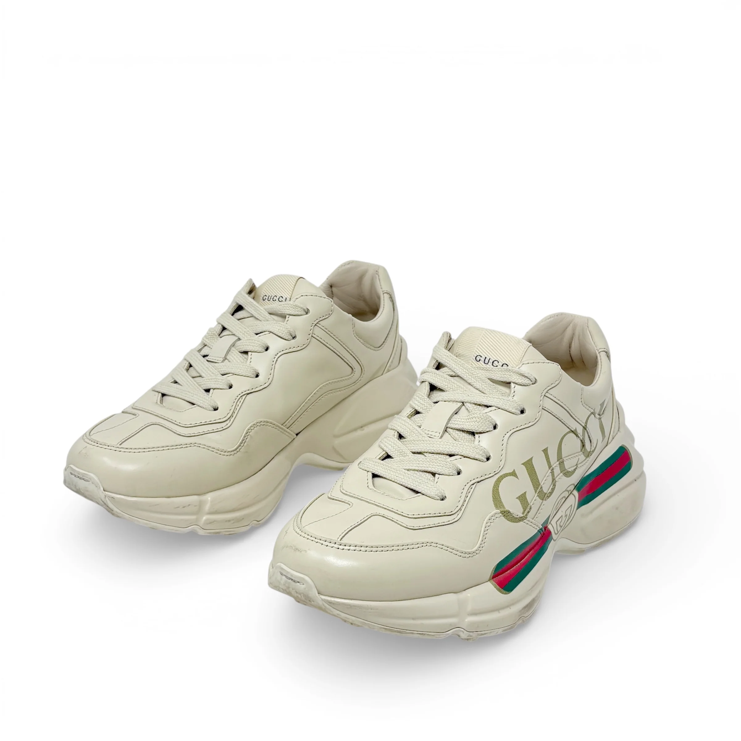 Gucci Ivory Rhyton Logo Sneaker 36 - Image 2