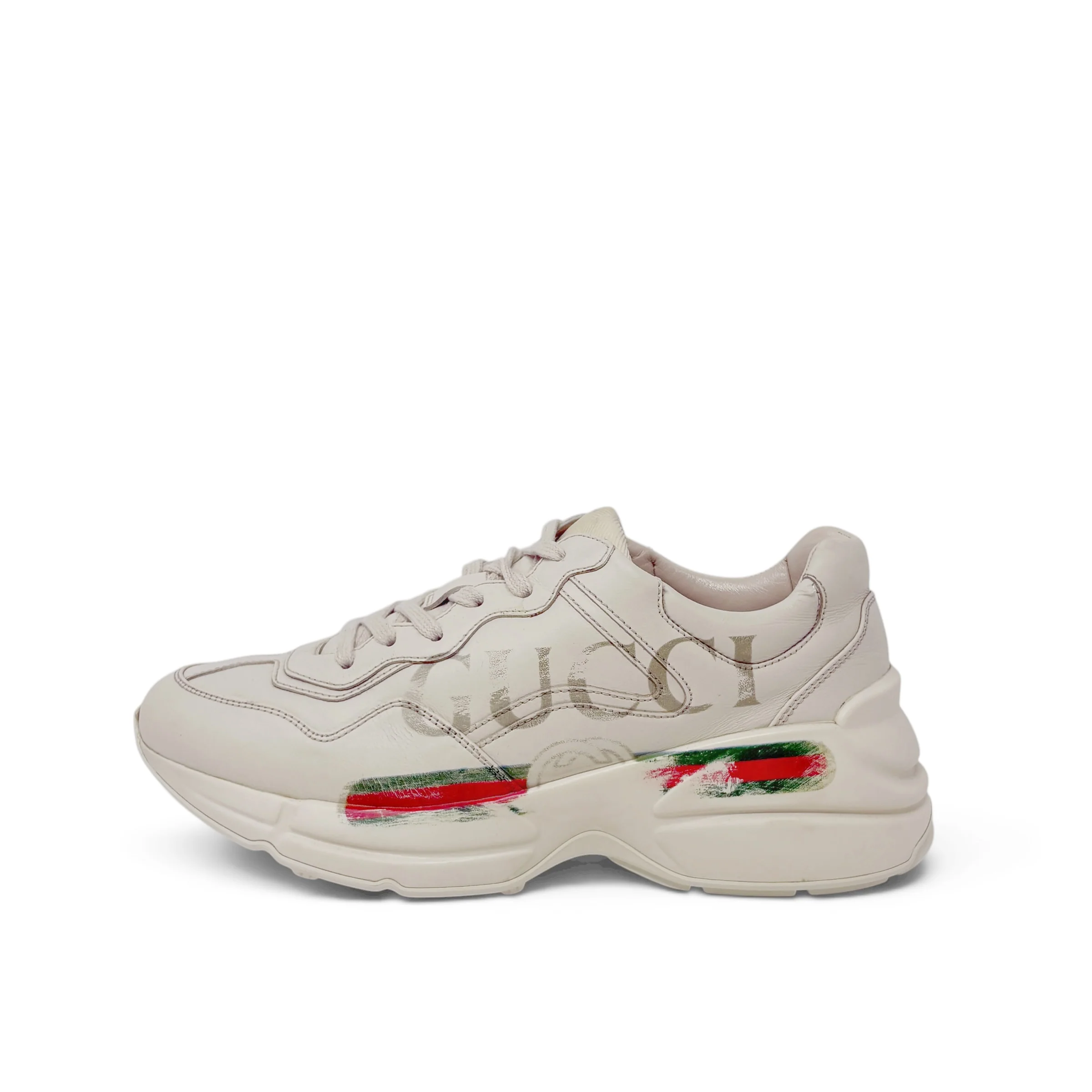 Gucci Ivory Rhyton Logo Sneaker 37