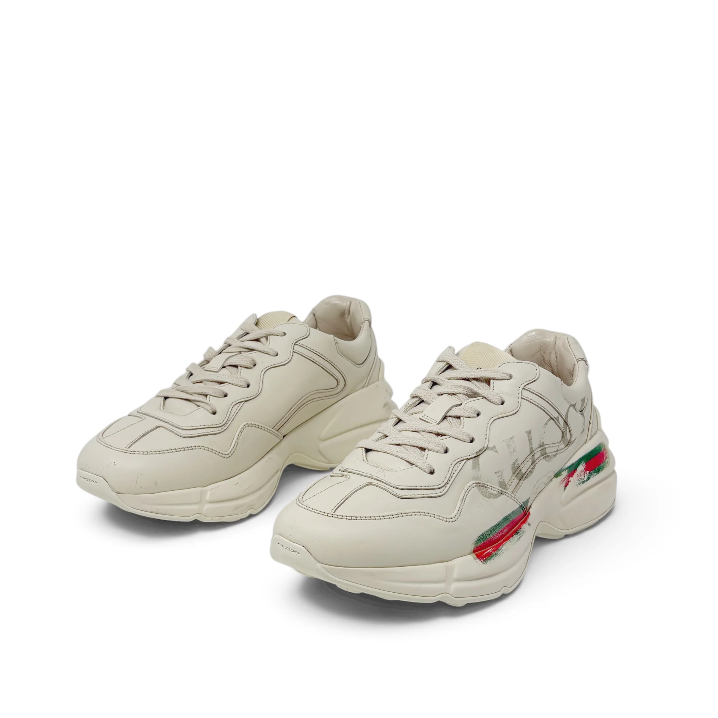 Gucci Ivory Rhyton Logo Sneaker 37 - Image 2