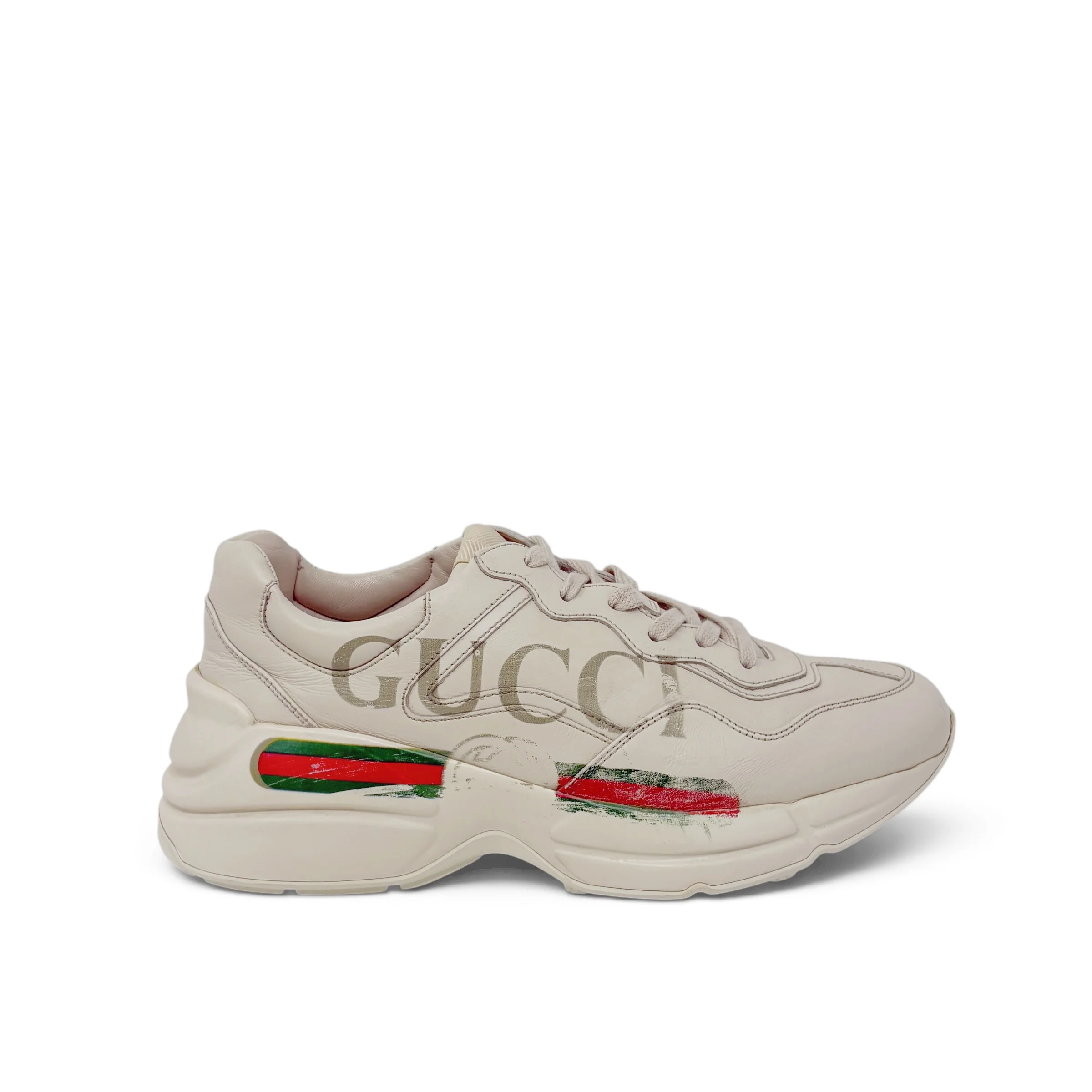 Gucci Ivory Rhyton Logo Sneaker 37 - Image 4