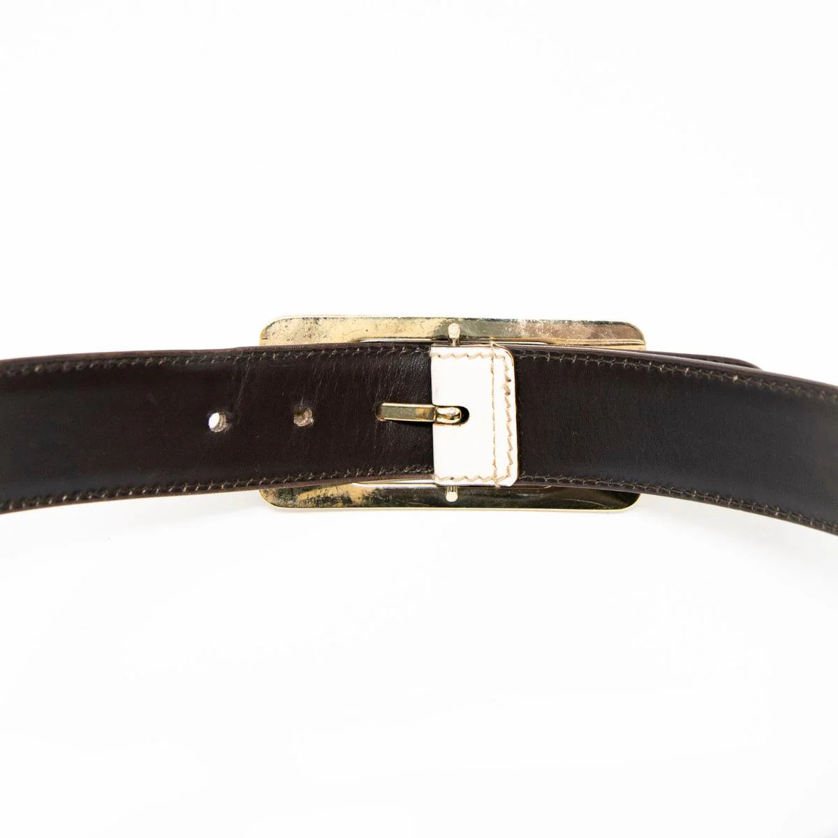 Gucci Ivory Vintage Buckle Belt - Image 4