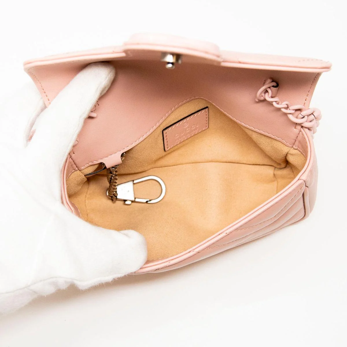 Gucci Pink GG Marmont Belt Bag 80 - Image 11