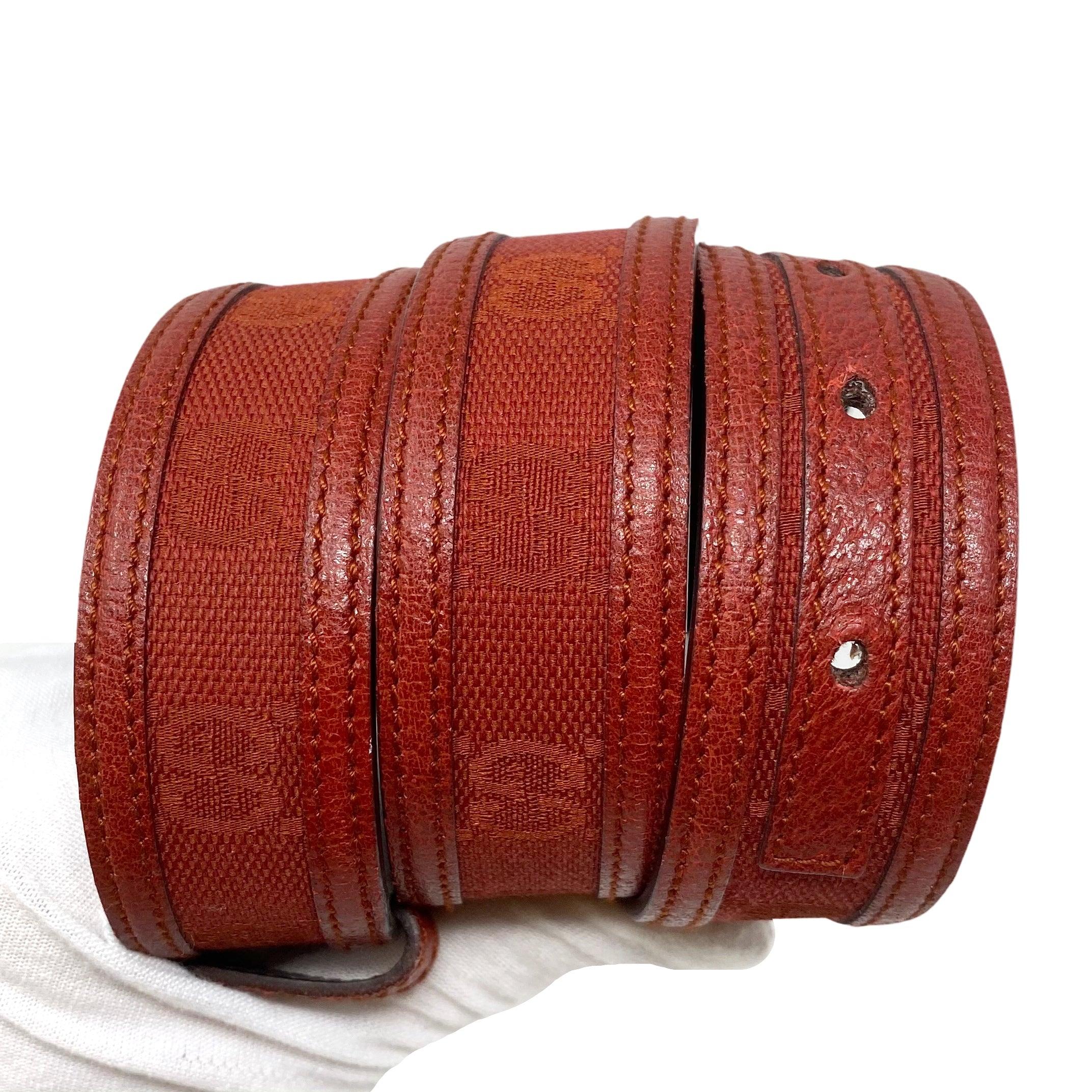 Gucci Red Canvas Belt 65/26 - Image 3