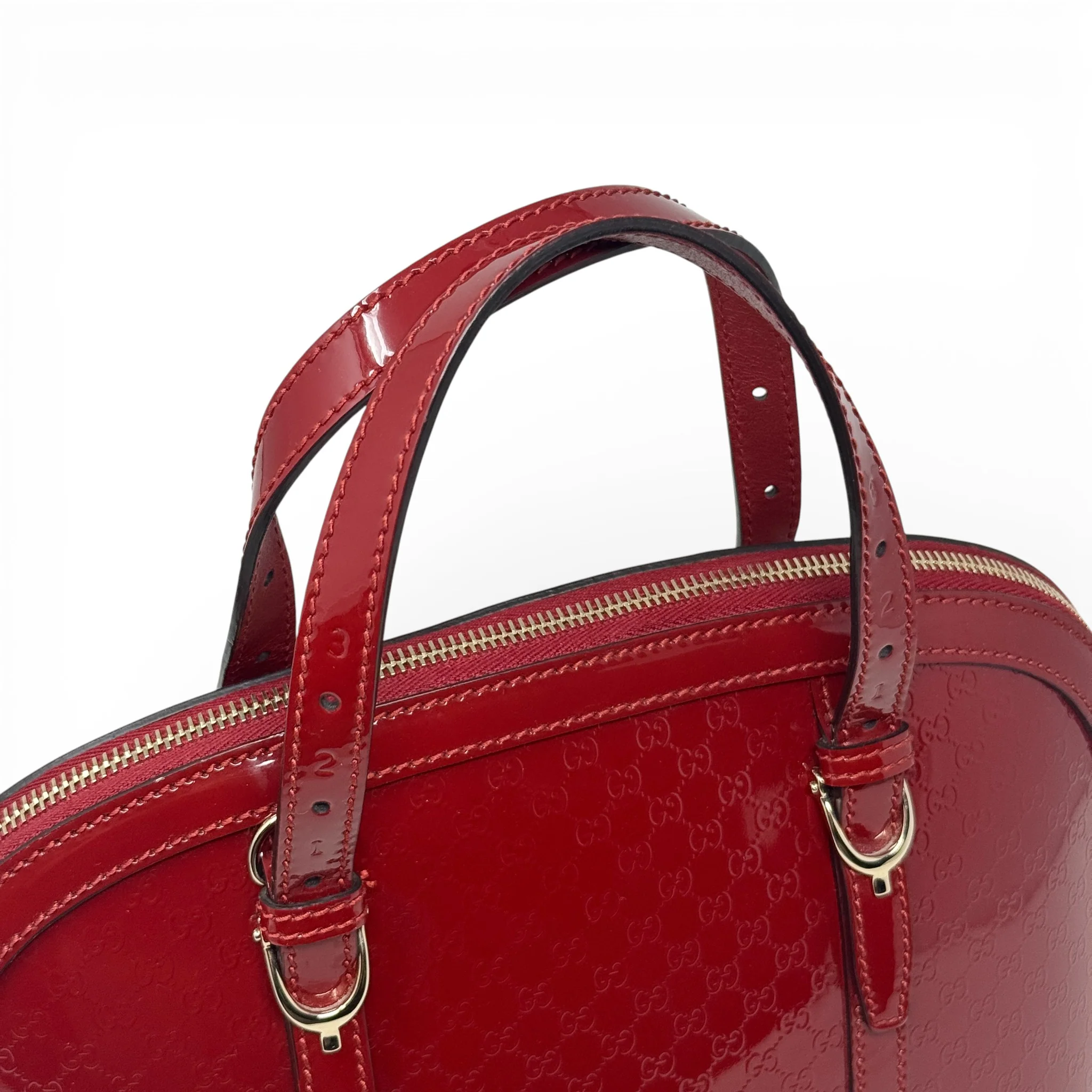 Gucci Red Microguccissima Dome Bag - Image 10