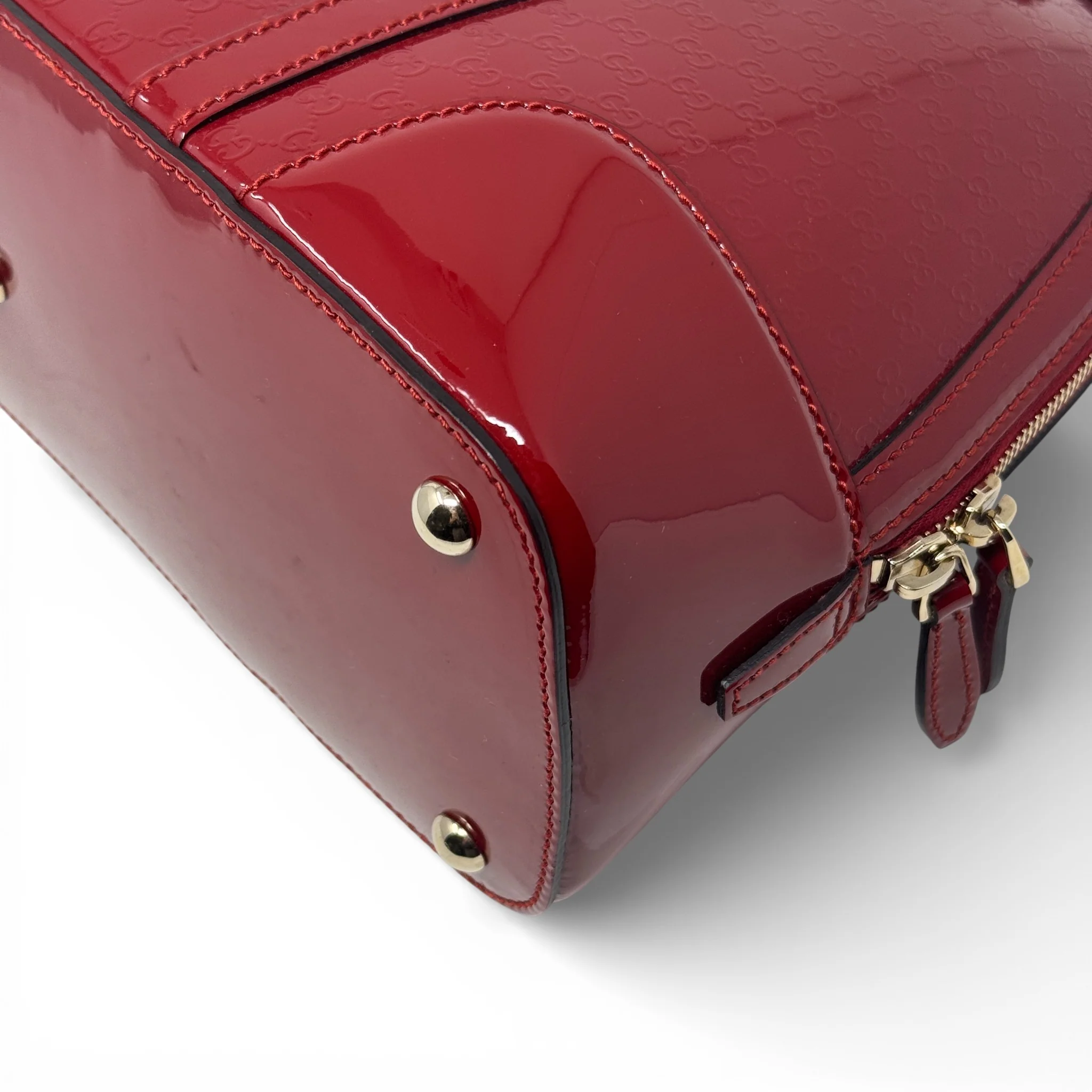 Gucci Red Microguccissima Dome Bag - Image 6
