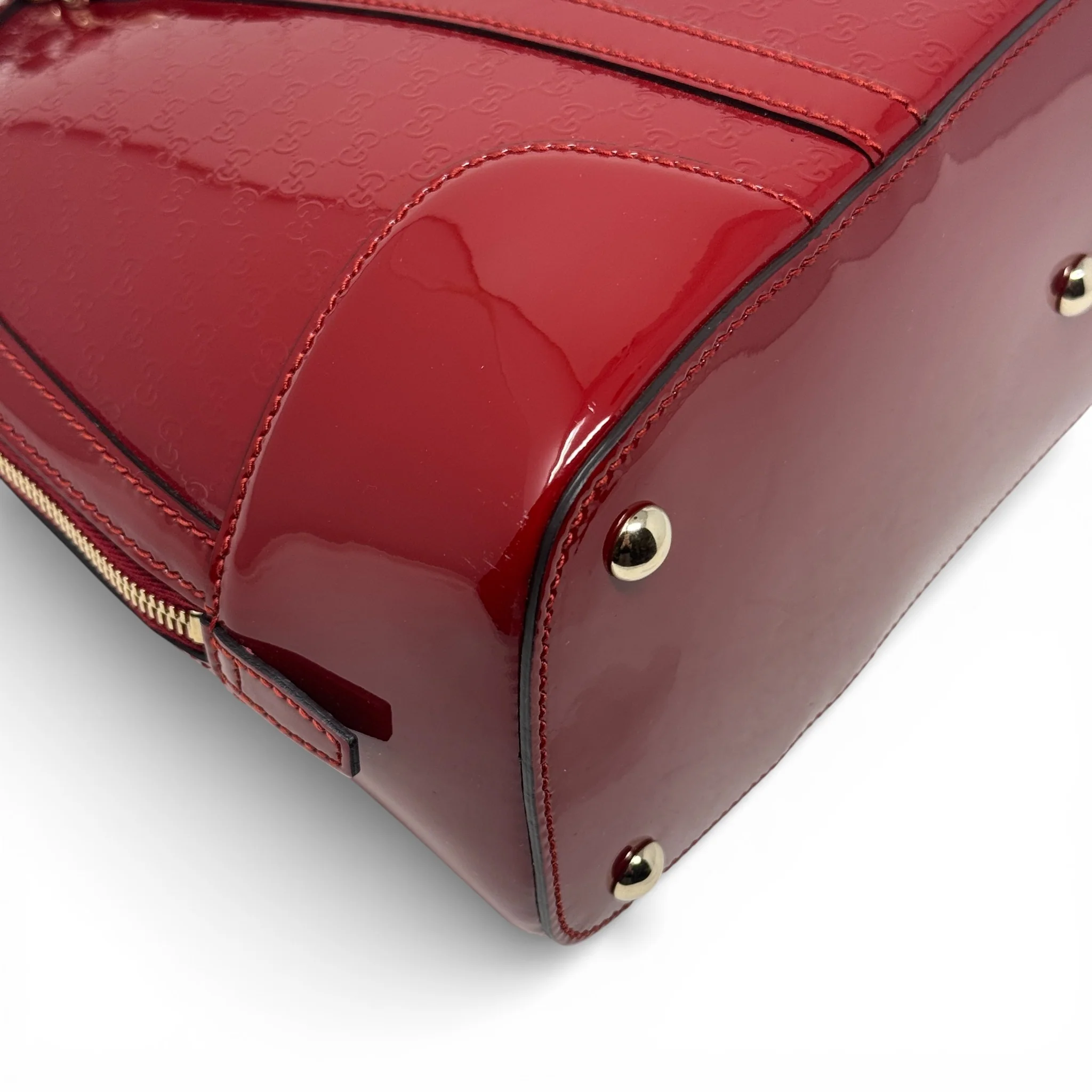 Gucci Red Microguccissima Dome Bag - Image 7