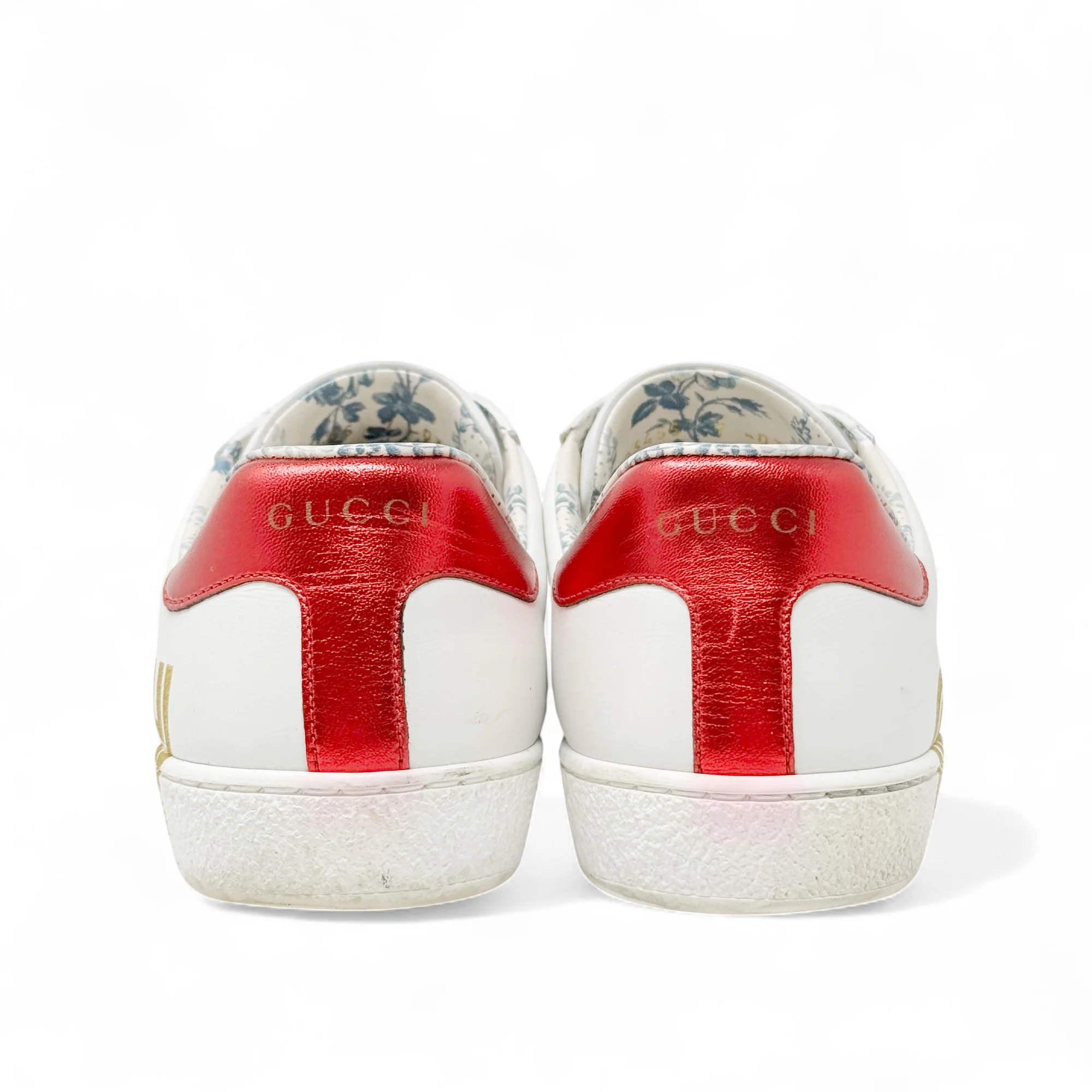 Gucci White Guccy Print Ace Sneakers 7 - Image 6