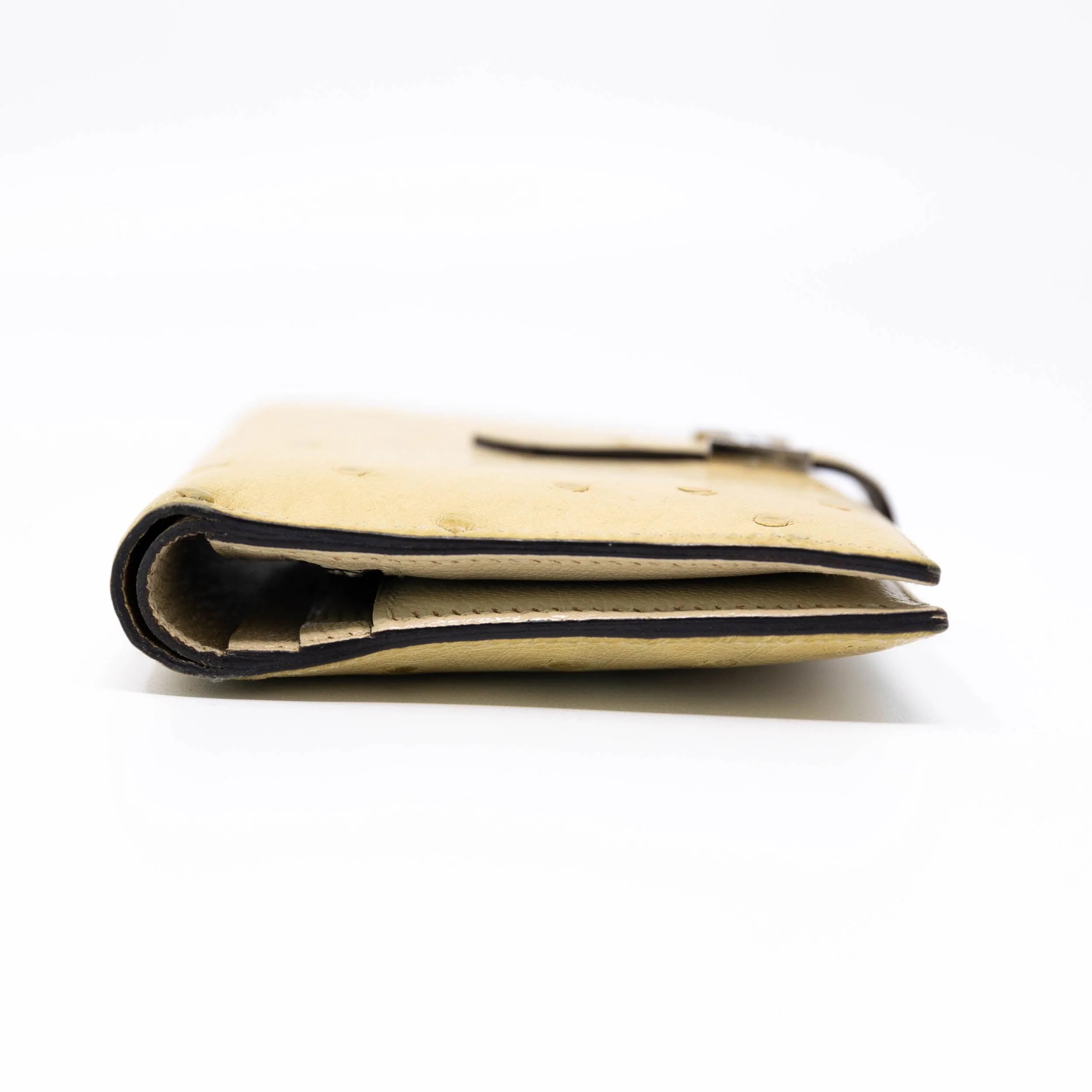Hermes Beige Clay Ostrich Compact Bearn Wallet - Image 2